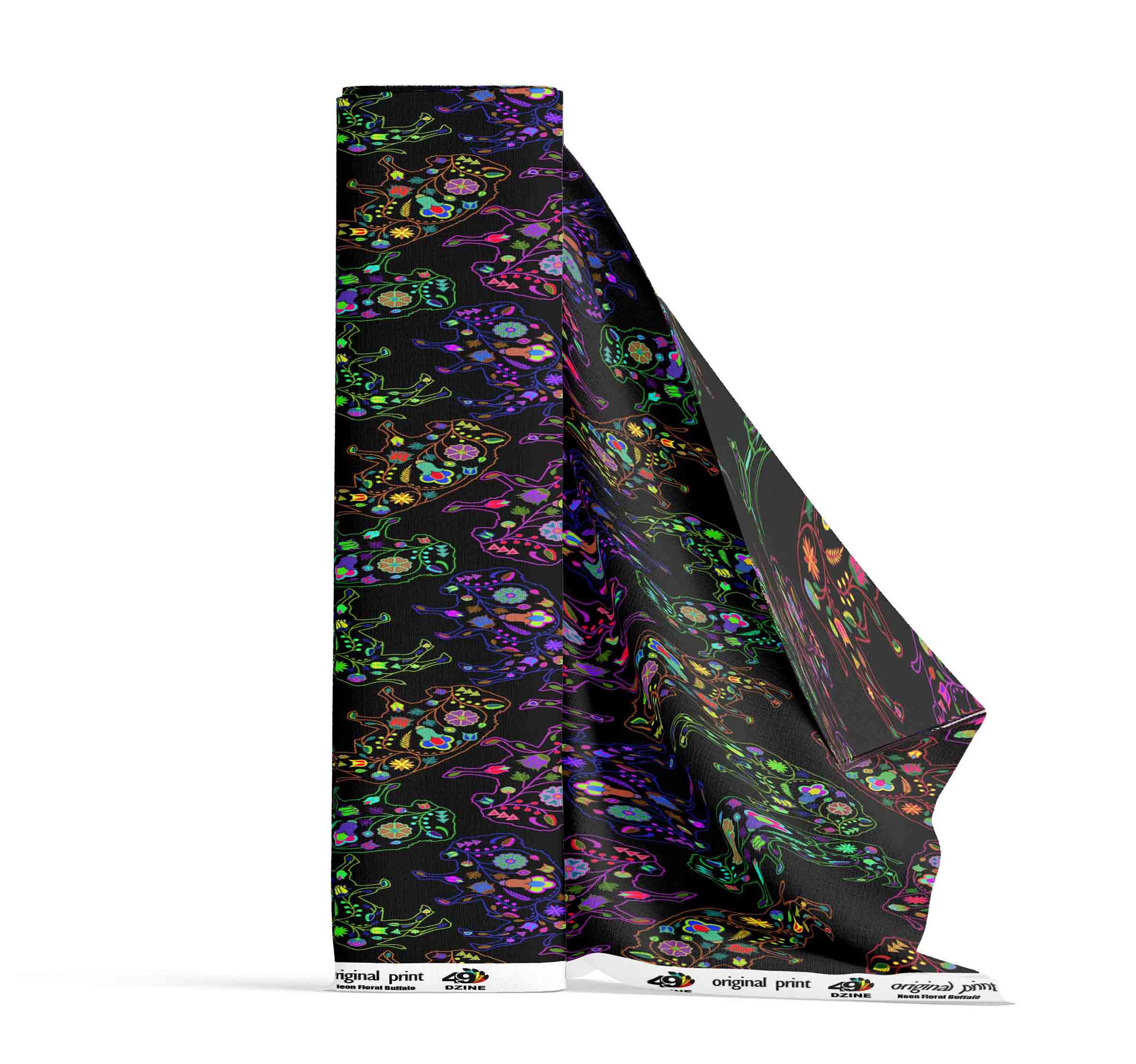 Neon Floral Buffalos 42 inch Cotton Poplin Pre Order