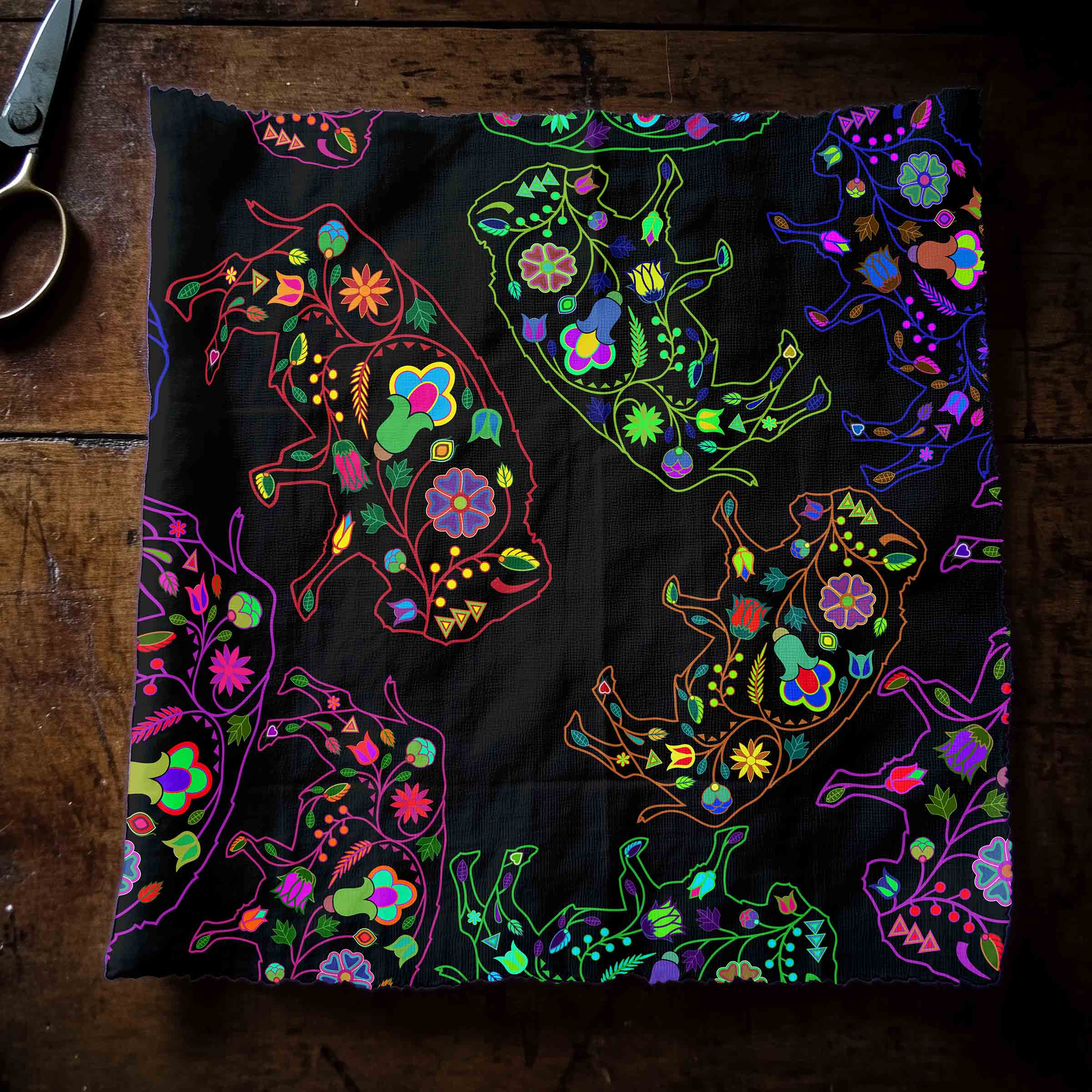 Neon Floral Buffalos 42 inch Cotton Poplin Pre Order