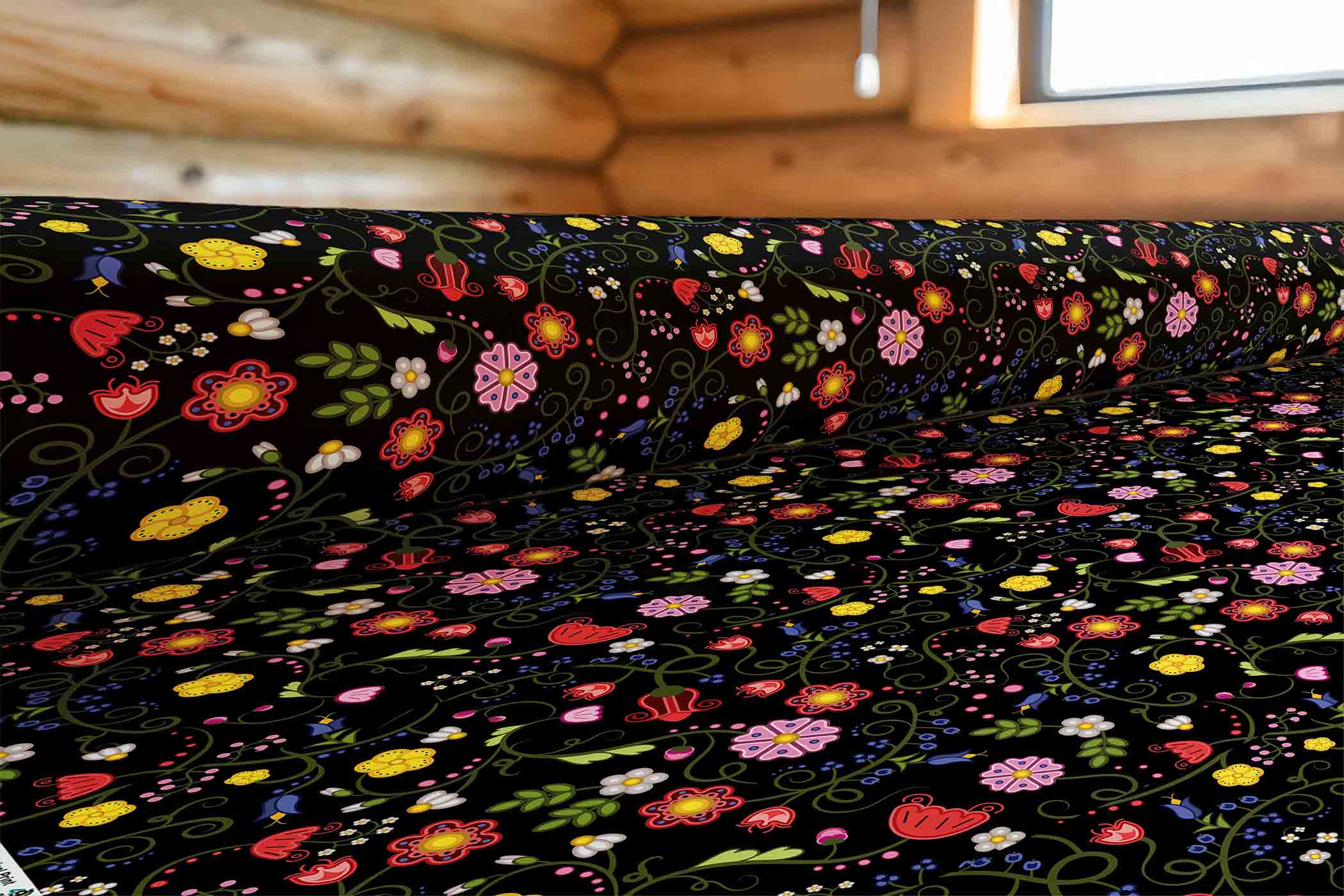 Nipin Blossom Midnight 42 inch Cotton Poplin Pre Order