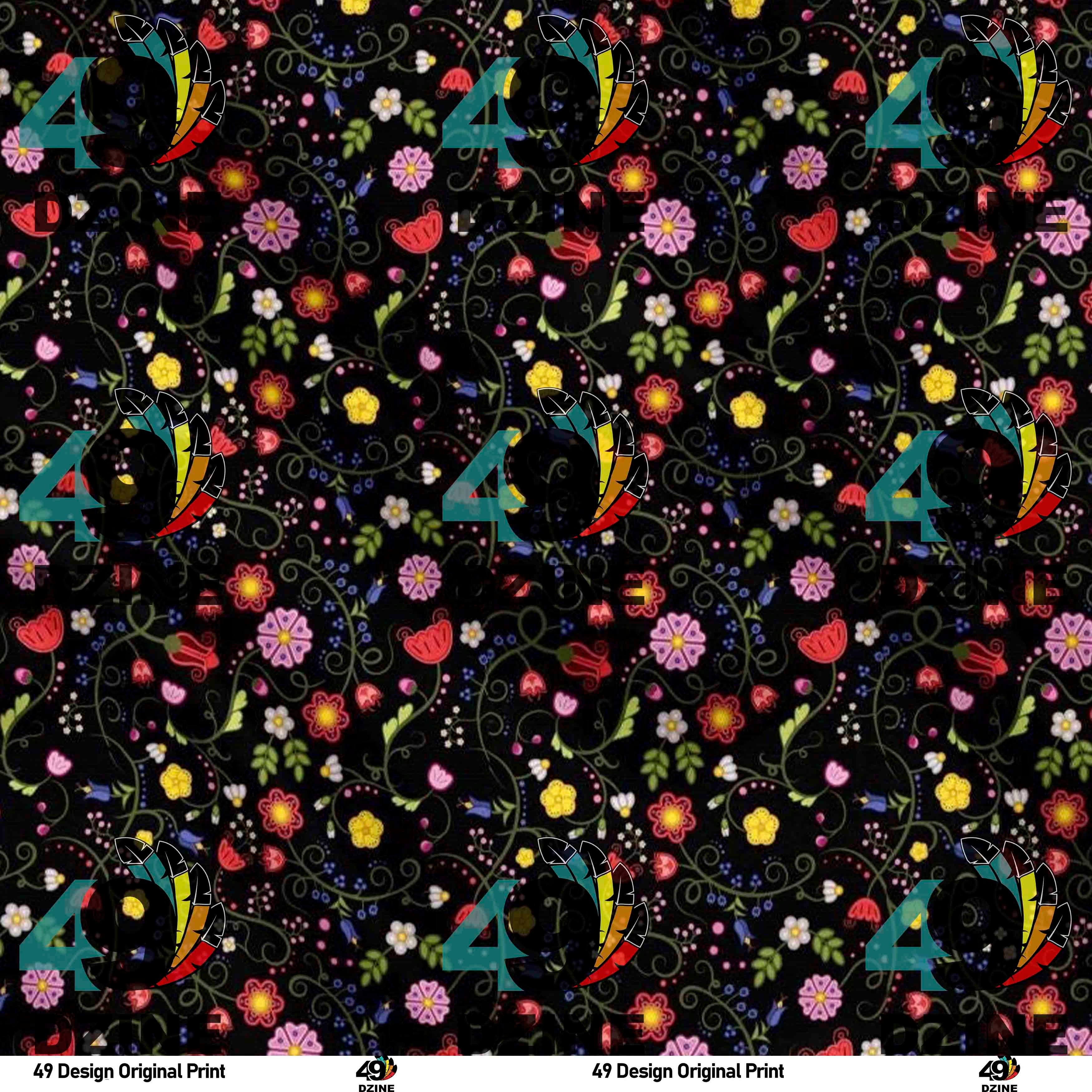 Nipin Blossom Midnight 42 inch Cotton Poplin Pre Order