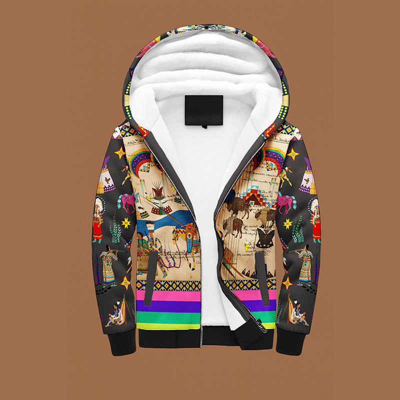 Path to Treaty Black Sherpa Hoodie