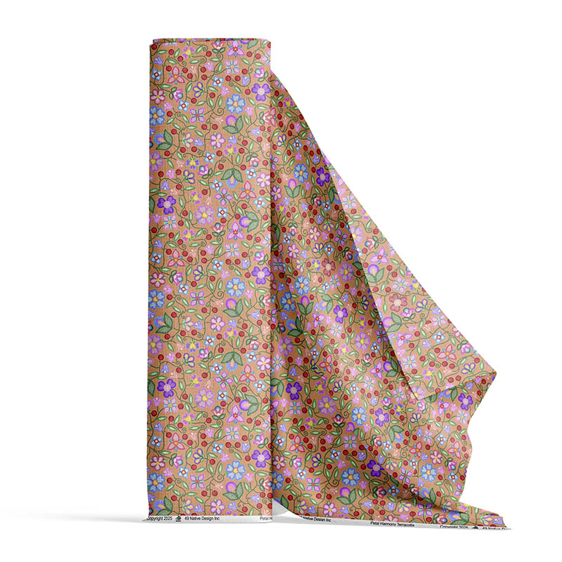 Petal Harmony Terracotta 42 Inch Cotton Poplin Pre Order