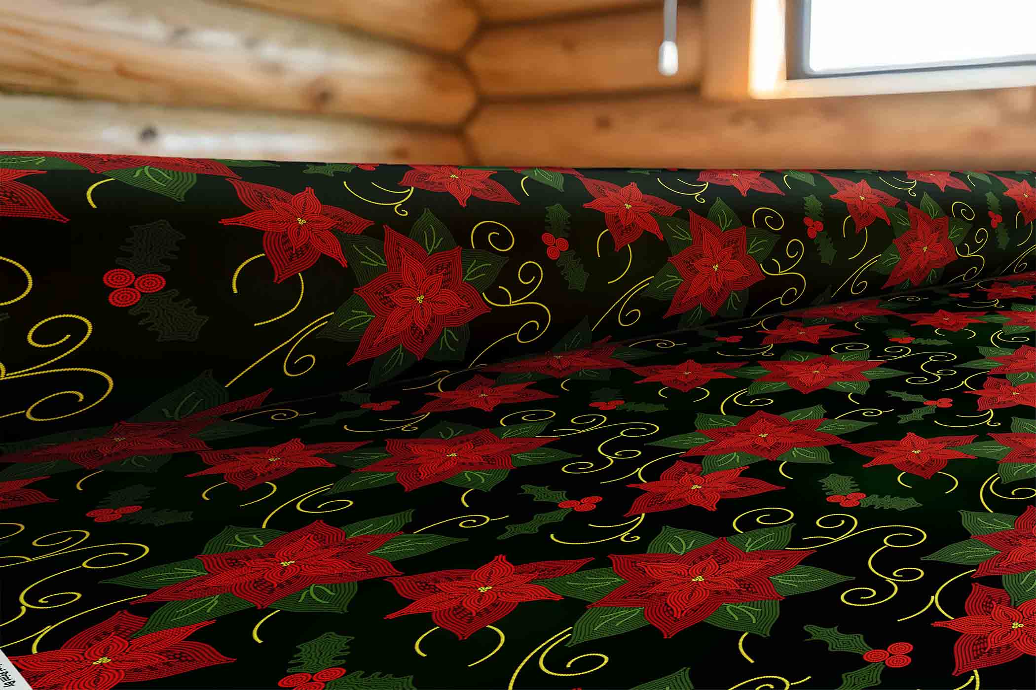 Poinnsettia Parade 42 Inch Cotton Poplin Pre Order