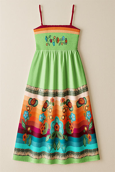 Prairie Fire Petals Sage 1 Smock Top Dress