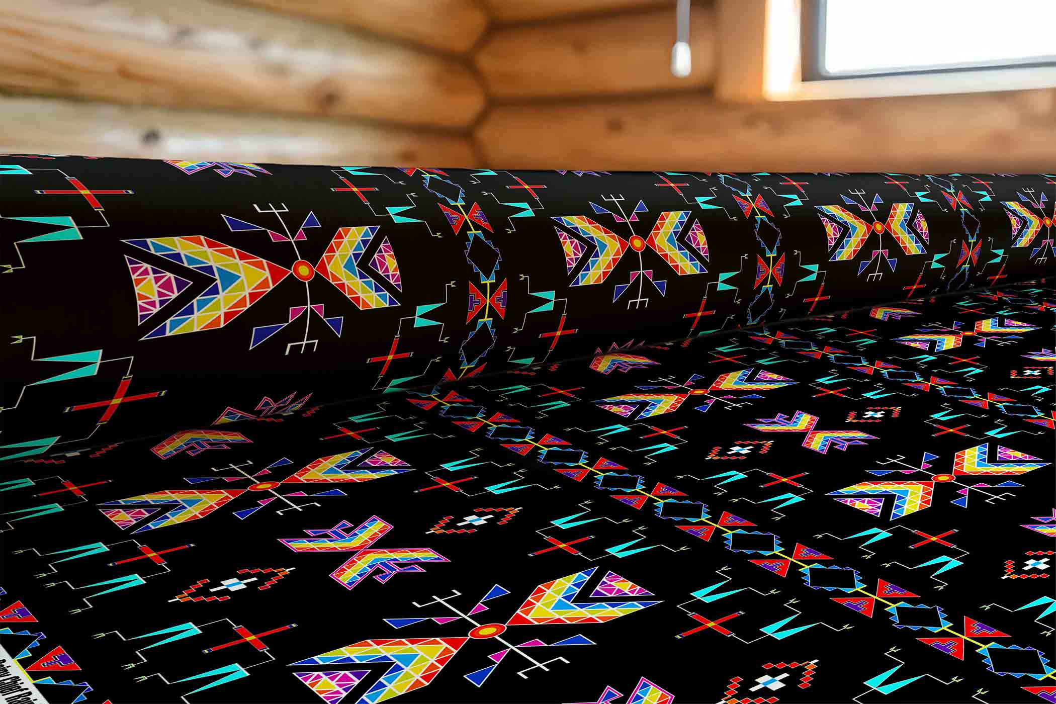 Rainy Chief Rainbow Black 42 Inch Cotton Poplin Pre Order