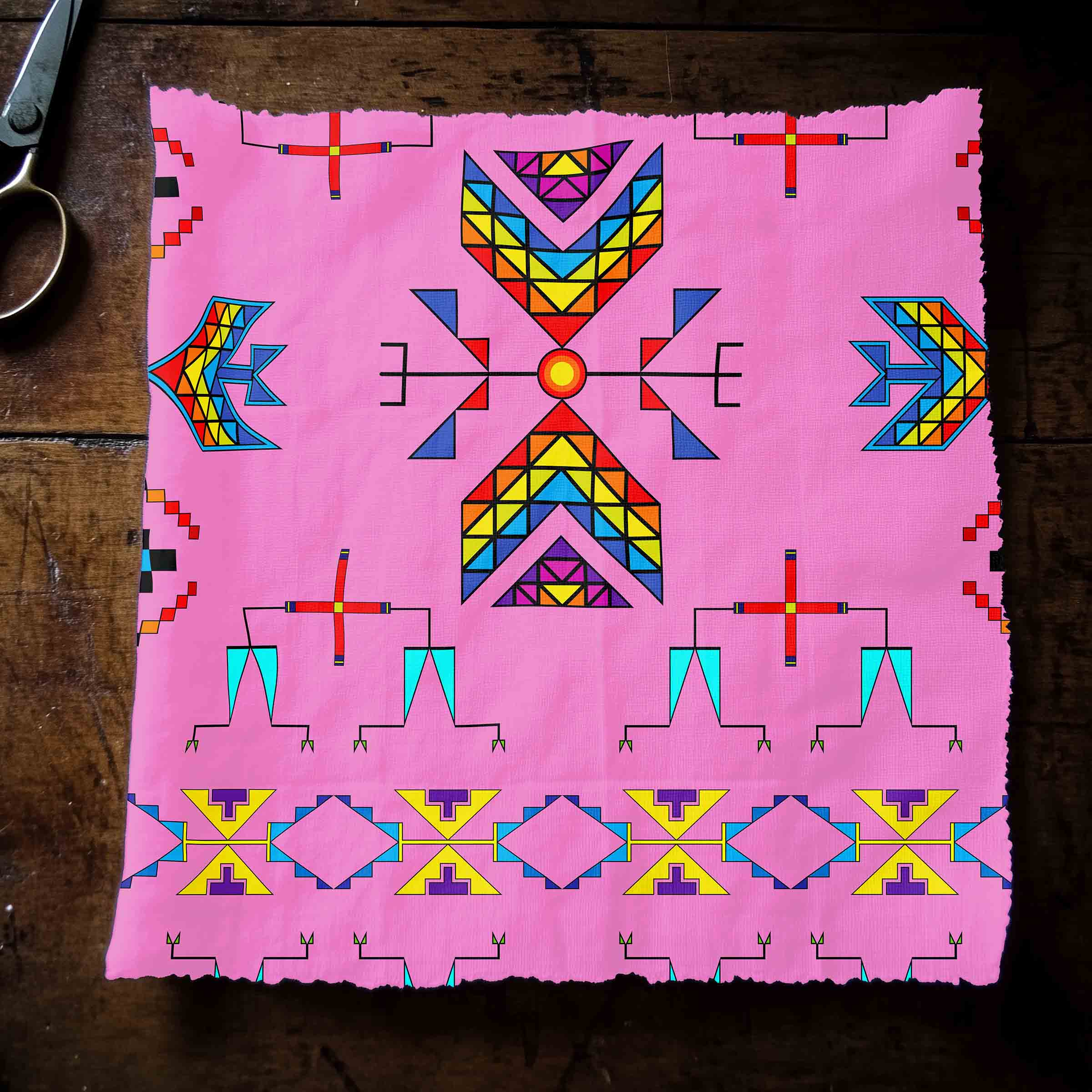 Rainy Chief Rainbow Blush 42 Inch Cotton Poplin Pre Order