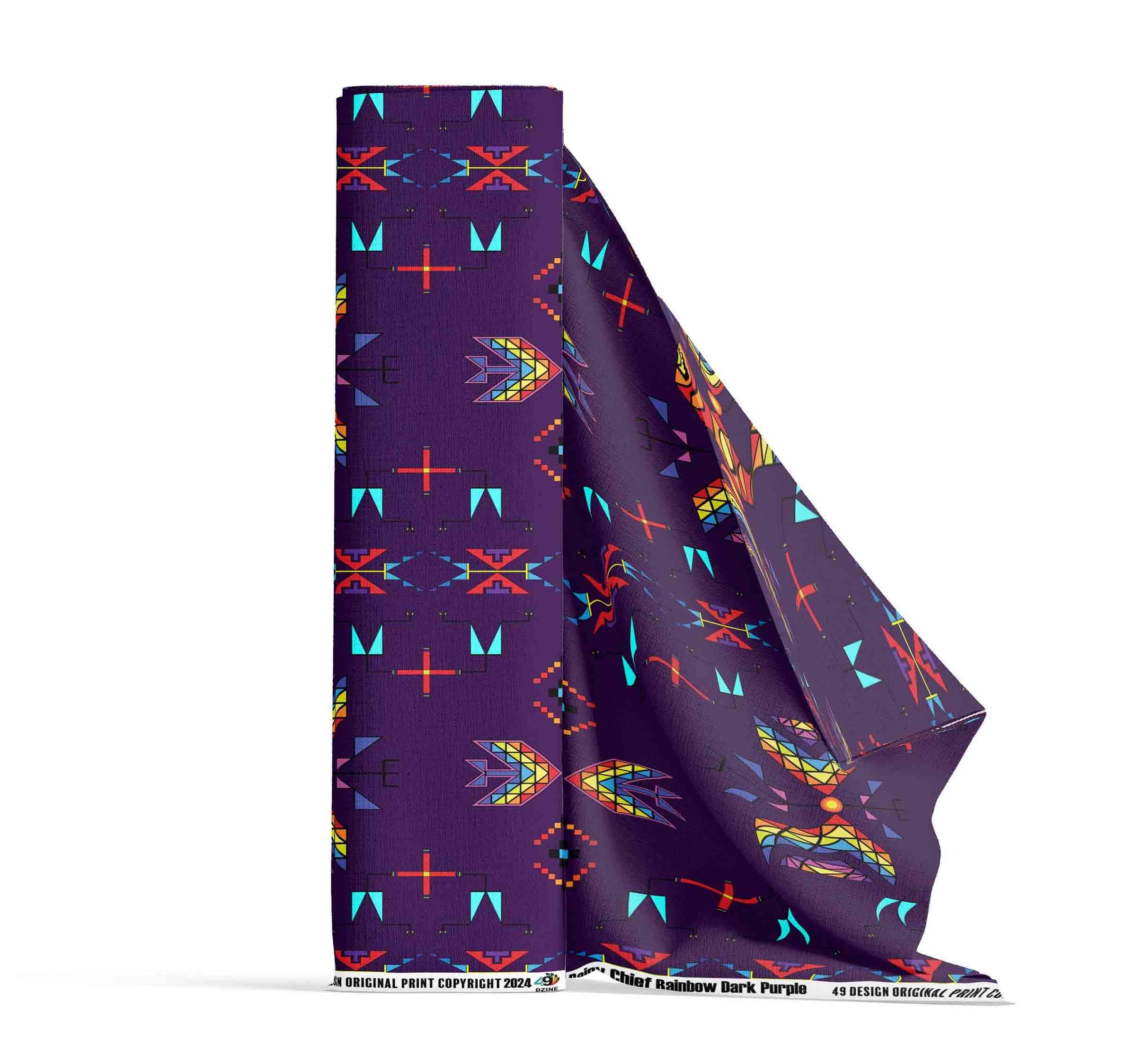 Rainy Chief Rainbow Dark Purple 42 Inch Cotton Poplin Pre Order