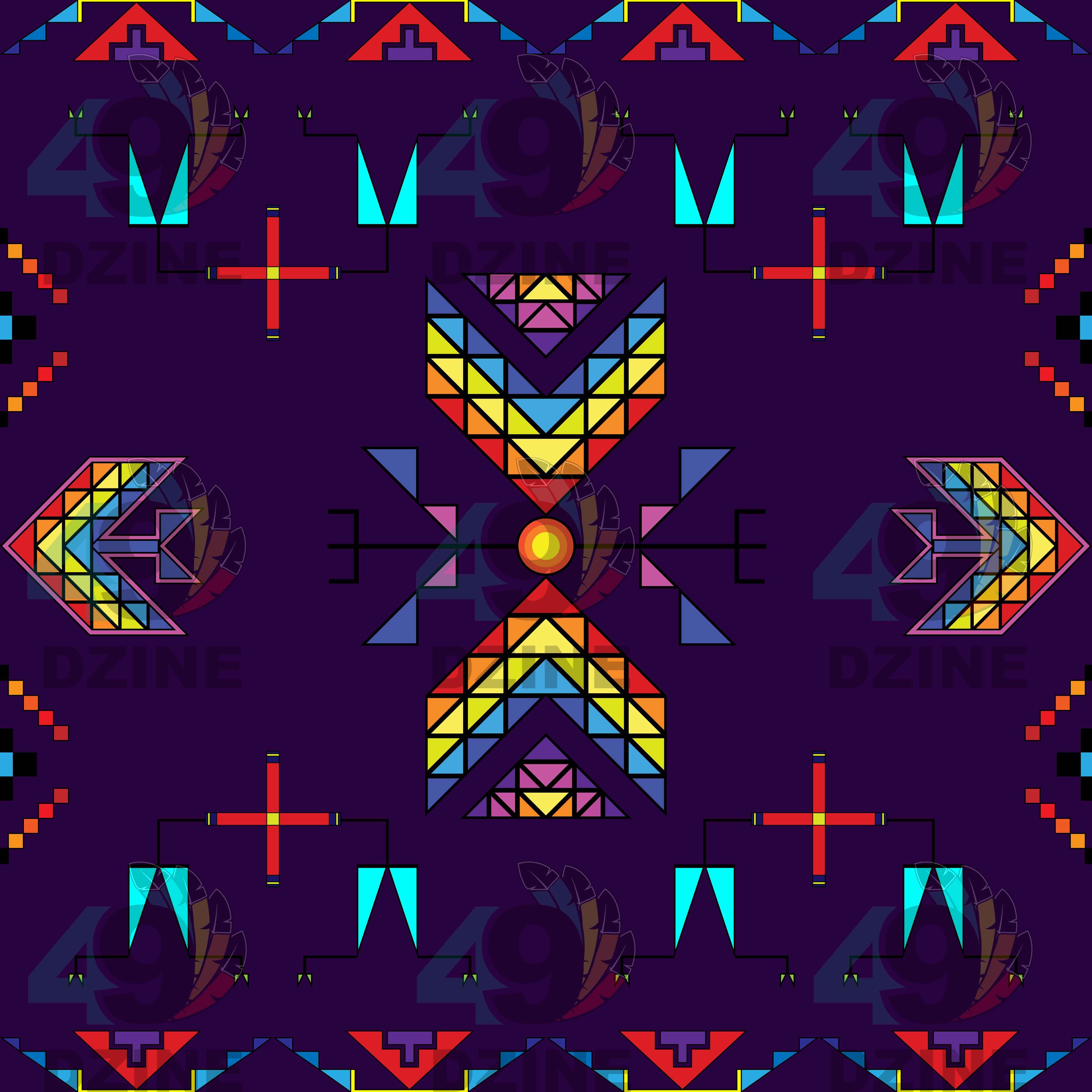 Rainy Chief Rainbow Dark Purple 42 Inch Cotton Poplin Pre Order