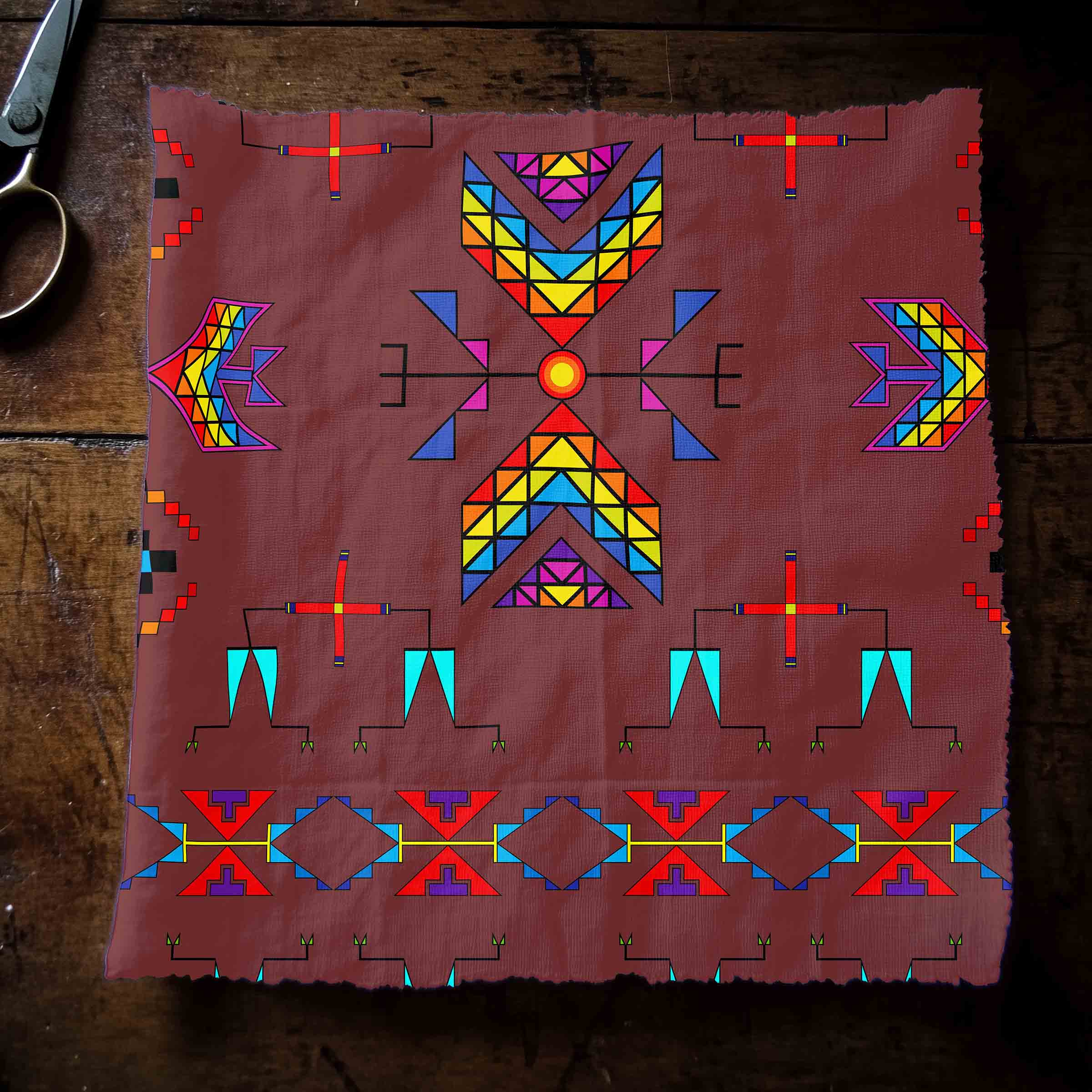 Rainy Chief Rainbow Earth Clay 42 Inch Cotton Poplin Pre Order