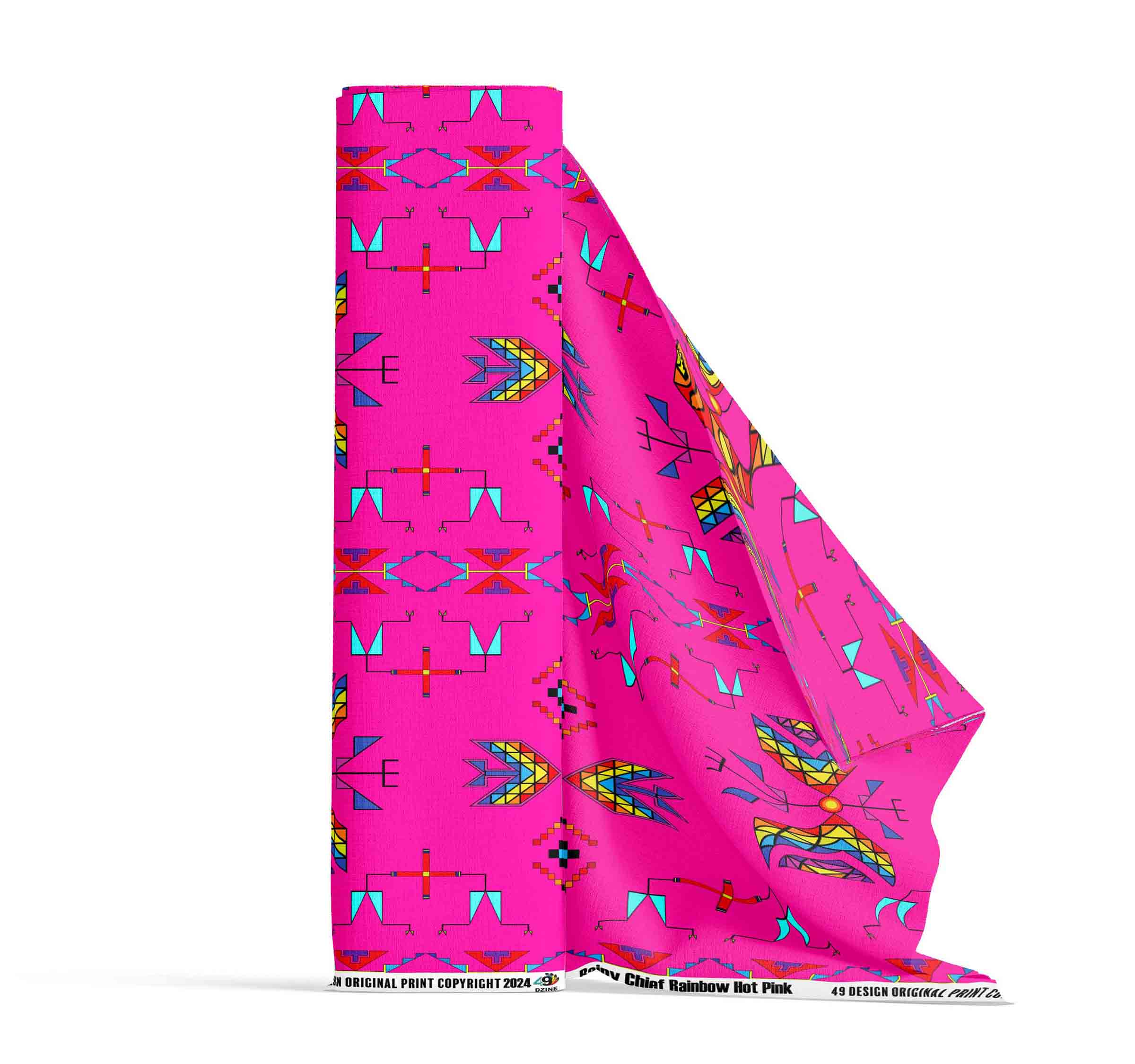 Rainy Chief Rainbow Hot Pink 42 Inch Cotton Poplin Pre Order