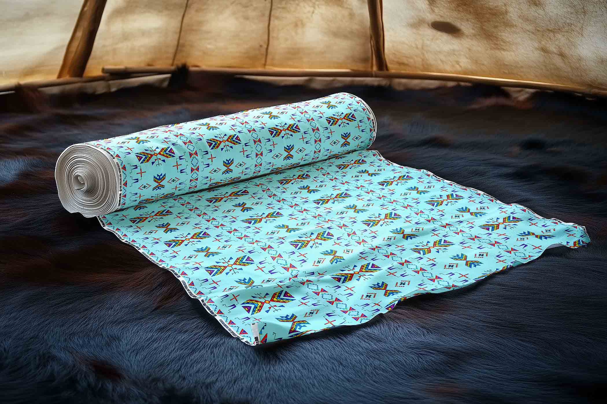 Rainy Chief Rainbow Robin Egg 42 Inch Cotton Poplin Pre Order