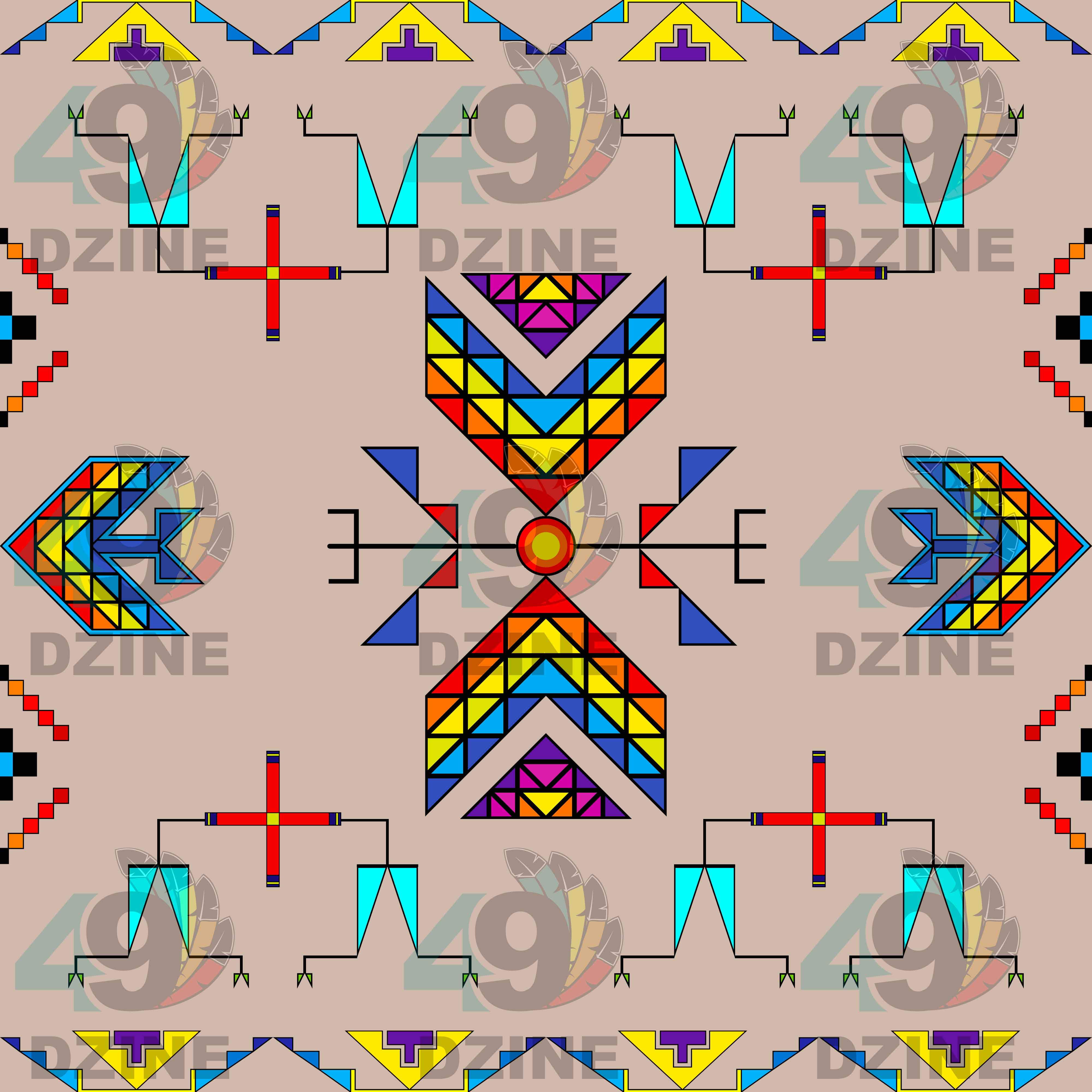 Rainy Chief Rainbow Taupe 42 Inch Cotton Poplin Pre Order