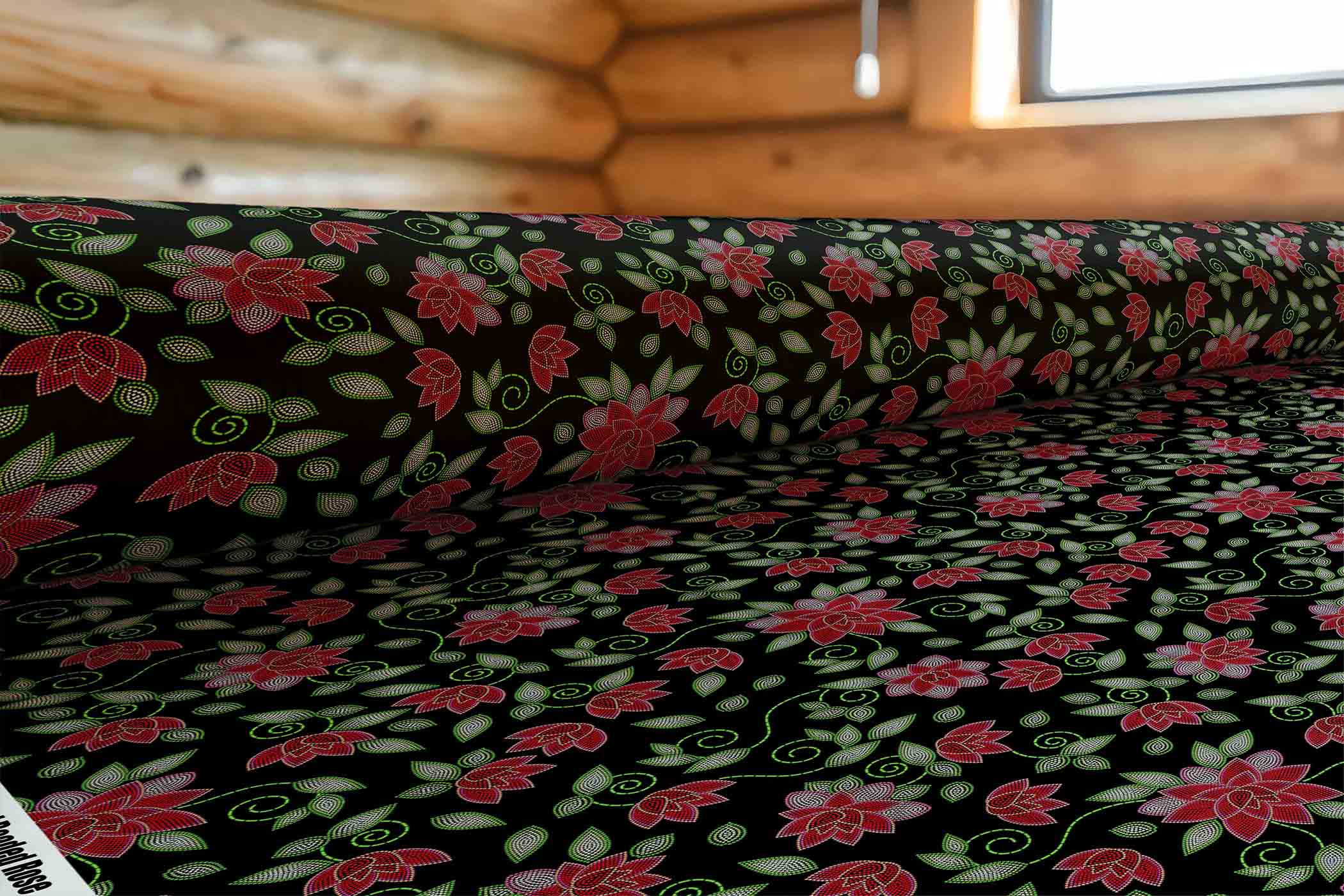 Red Beaded Rose Satin Fabric By the Yard Pre Order