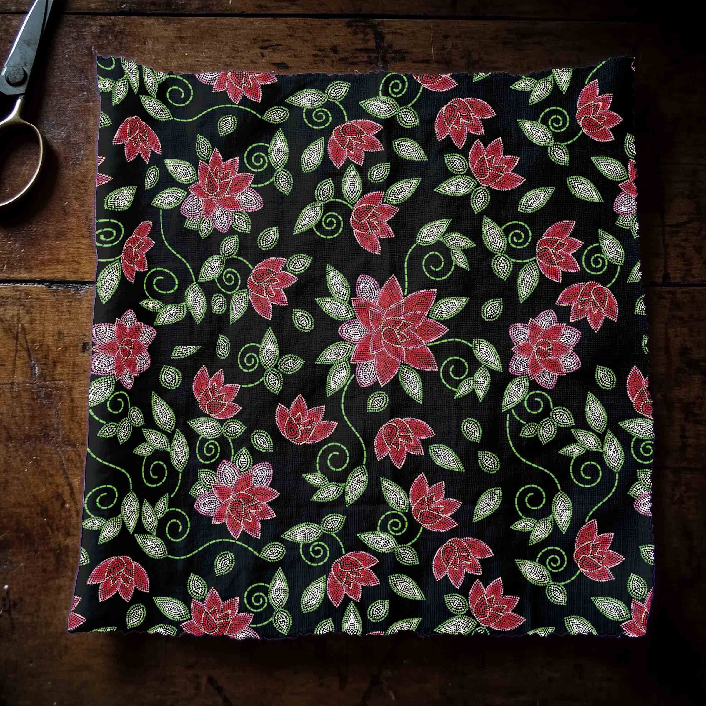 Red Beaded Rose Satin Fabric By the Yard Pre Order