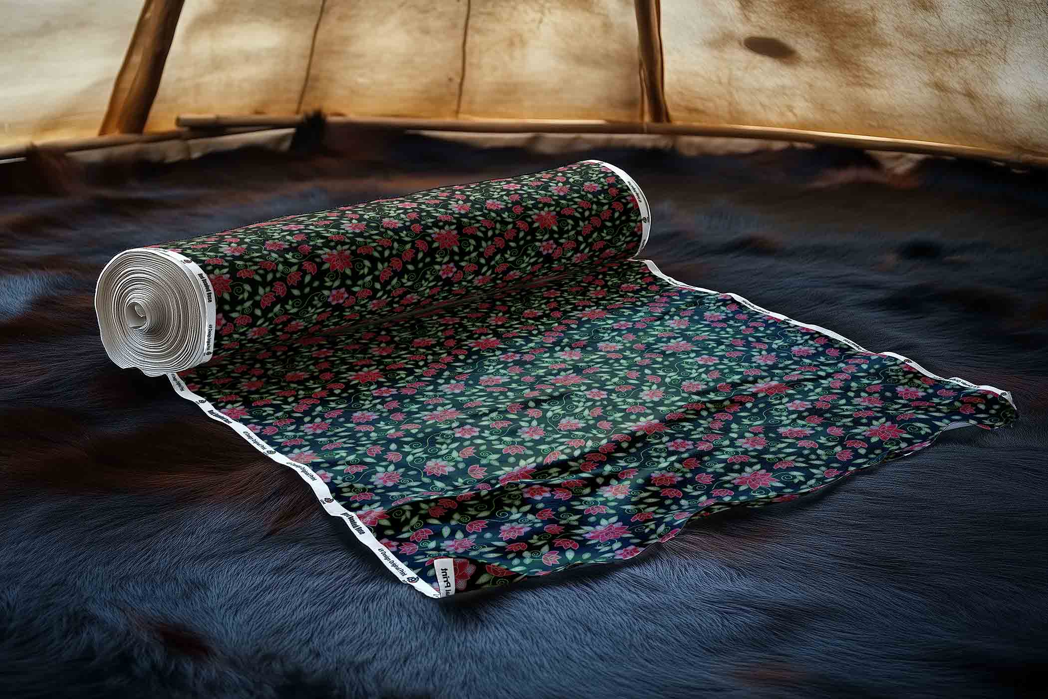 Red Beaded Rose Satin Fabric By the Yard Pre Order