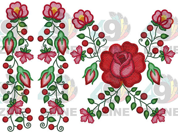 Rose Reverie Beadwork Set Various Sizes