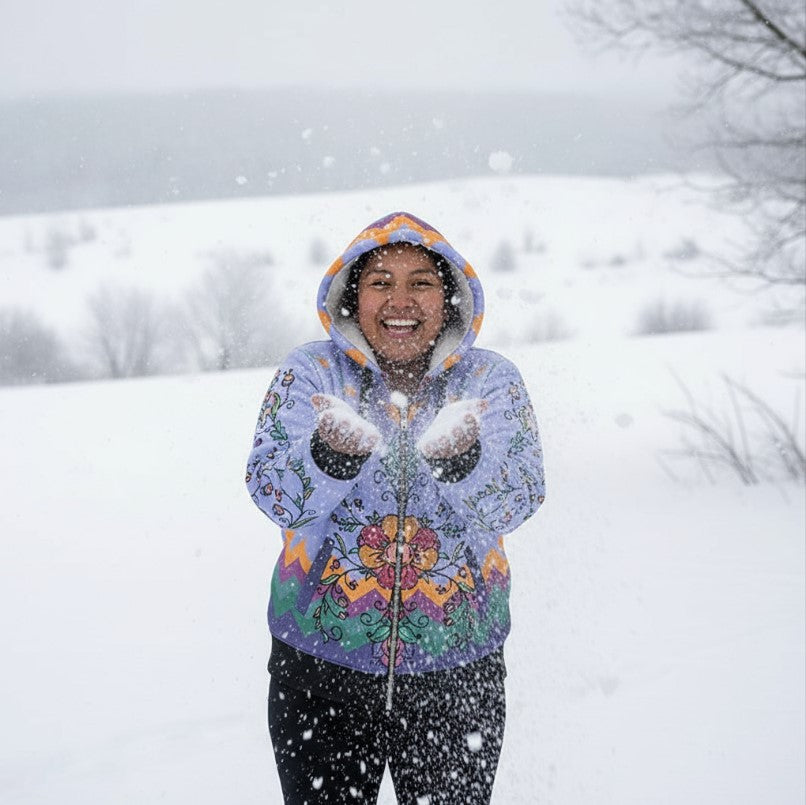 Rust & Ember Flower Song Women's Sherpa Hoodie