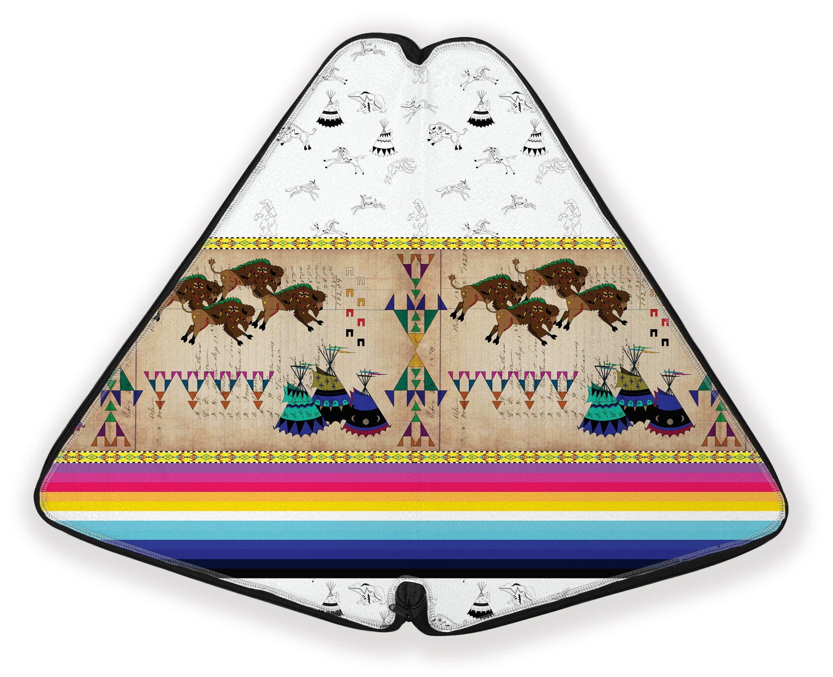 27 Inch Fan Case - Buffalos Running White Clay