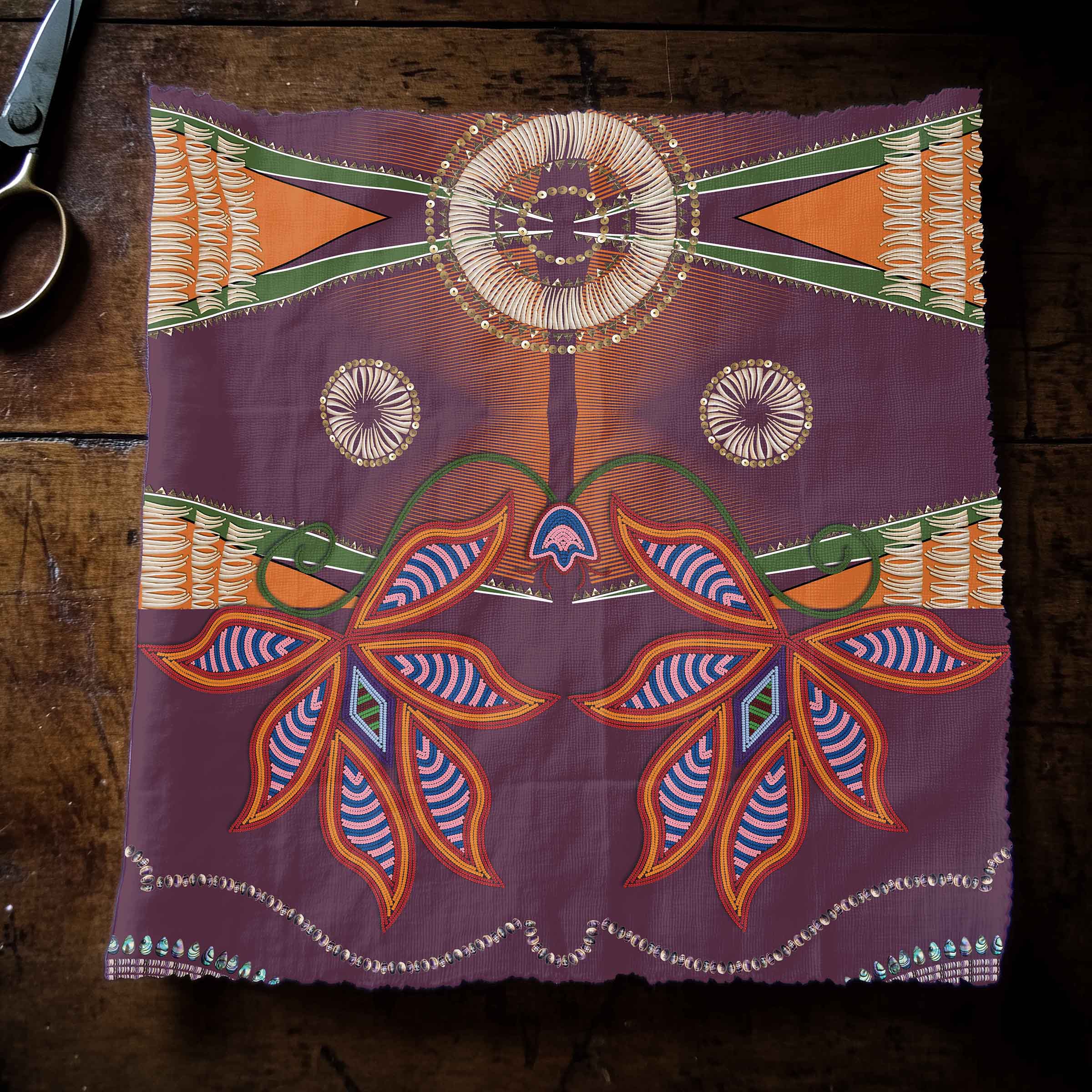 Sacred Plains Berry 42 Inch Cotton Poplin Pre Order