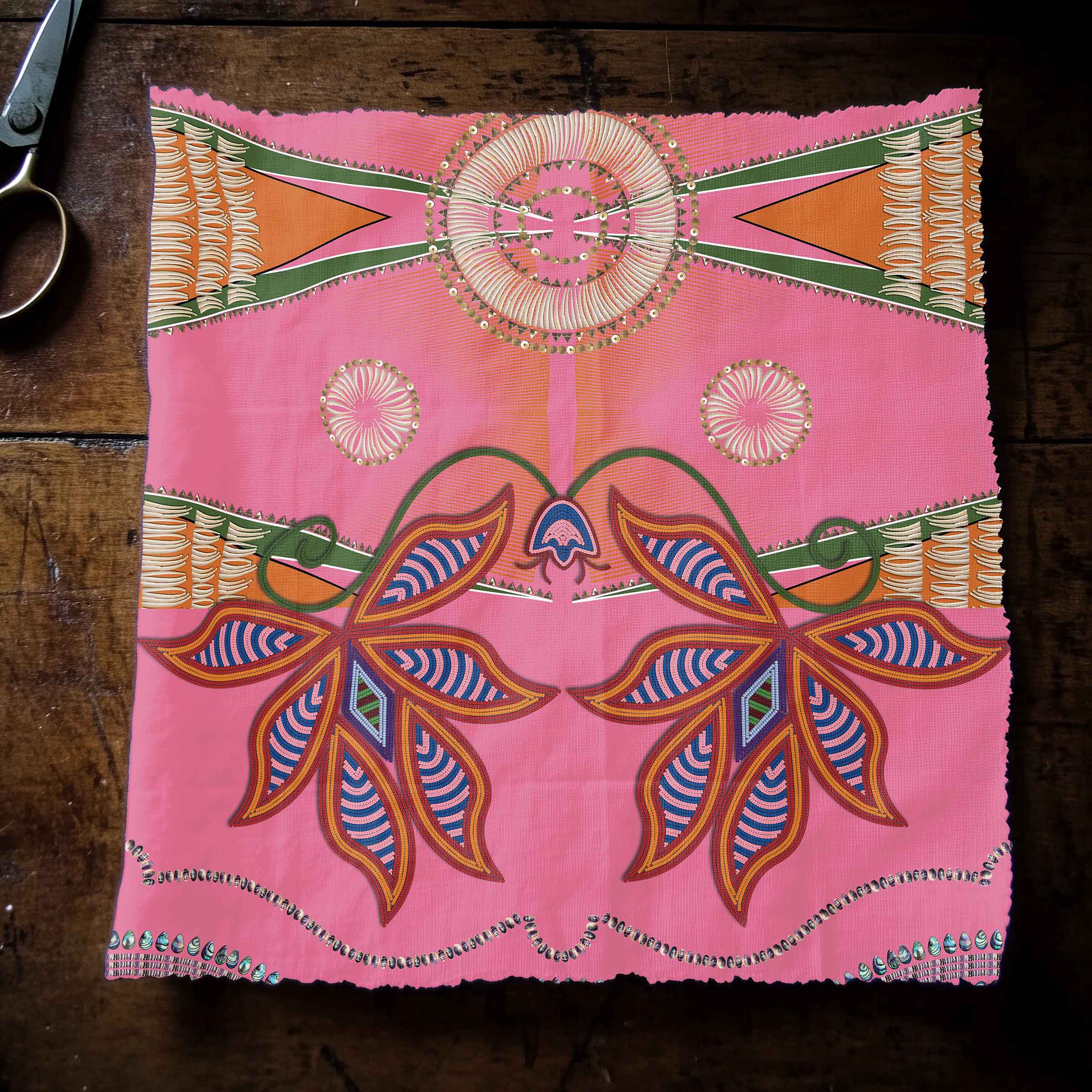 Sacred Plains Pink 42 Inch Cotton Poplin Pre Order