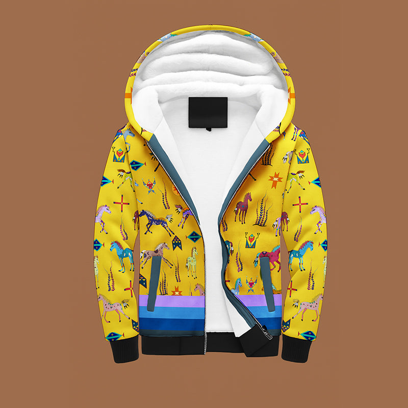 Sacred Horses Yellow Sherpa Hoodie