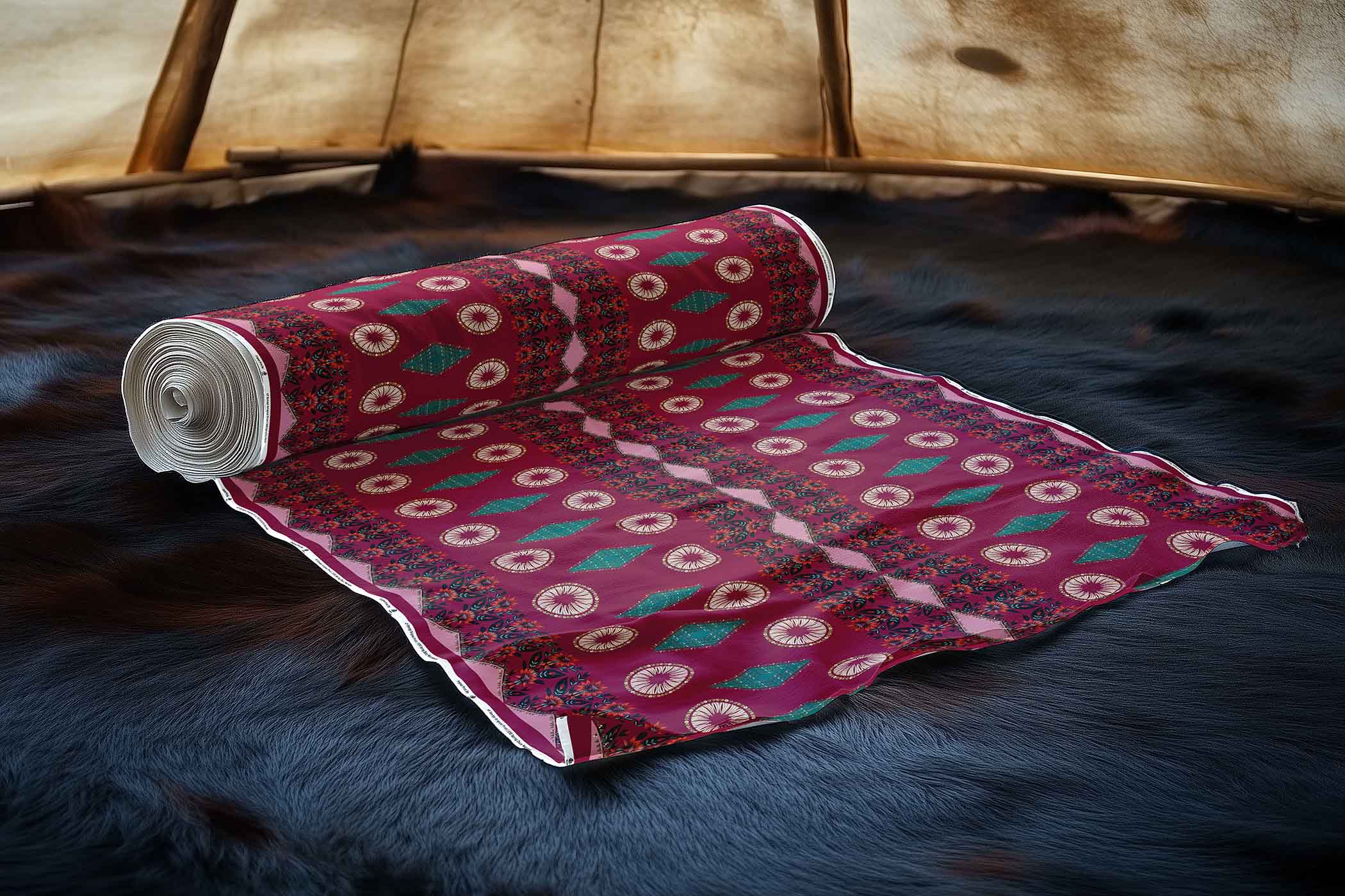 Spring Deco Maroon 42 Inch Cotton Poplin Pre Order