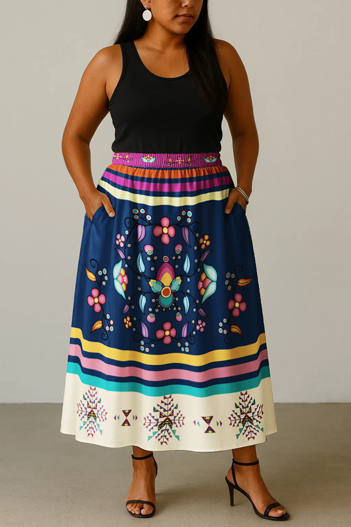 Starwoven Garden Blue Skirt