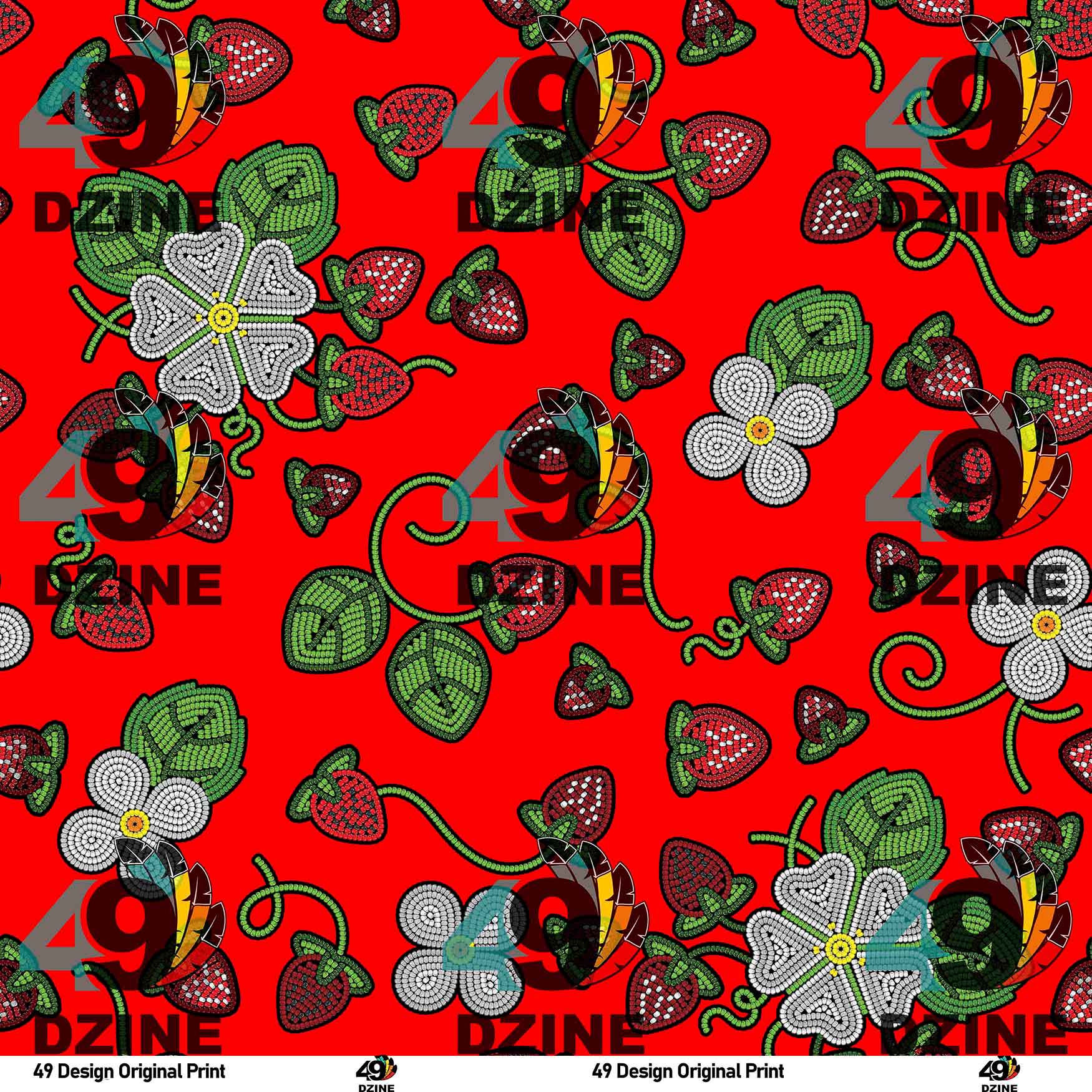 Strawberry Dreams Fire Satin Fabric By the Yard Pre Order