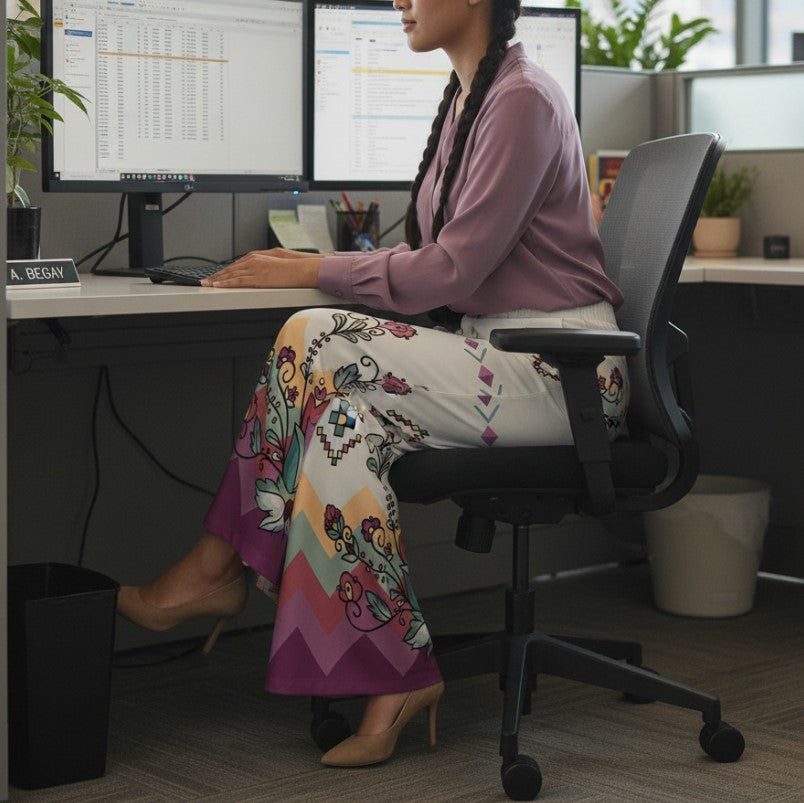 Sunset Berry Bloom Ribbon Pant