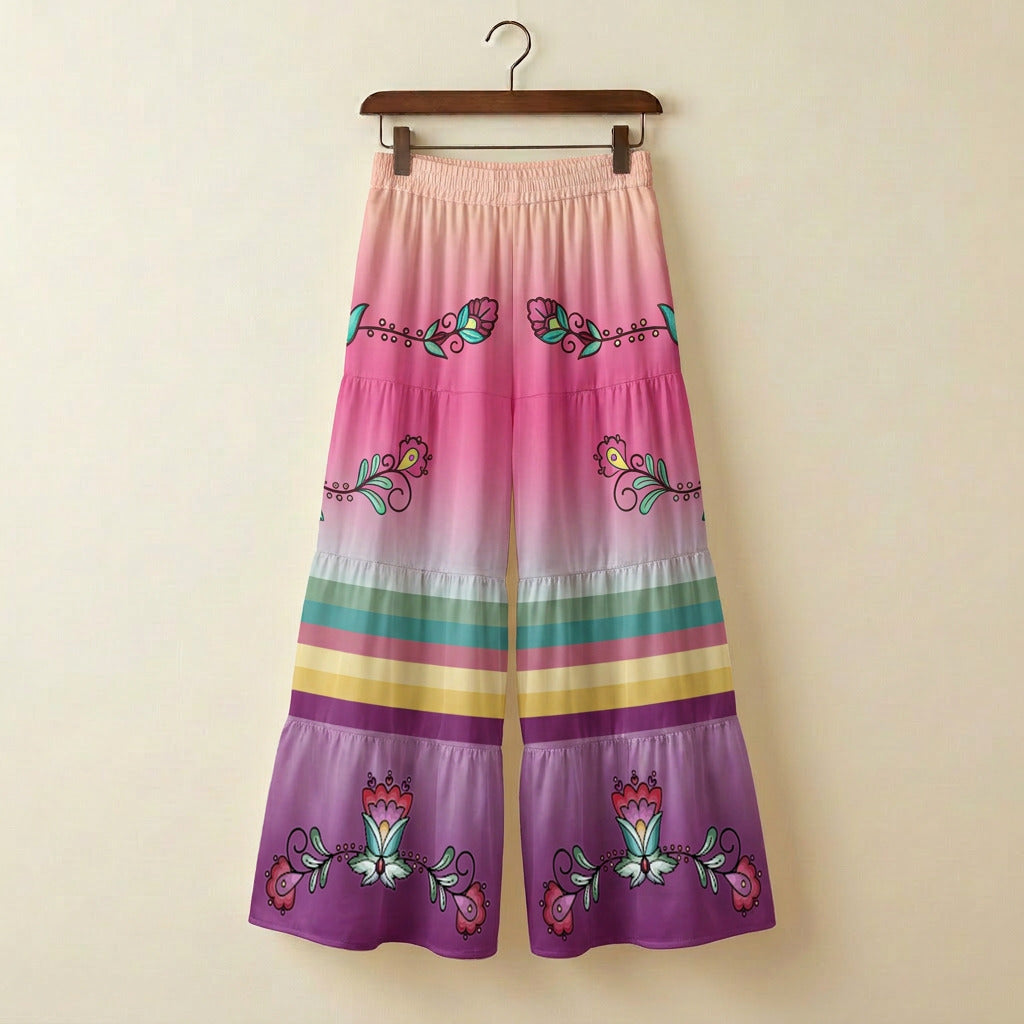 Sunset Berry Bloom Three Tier Pants