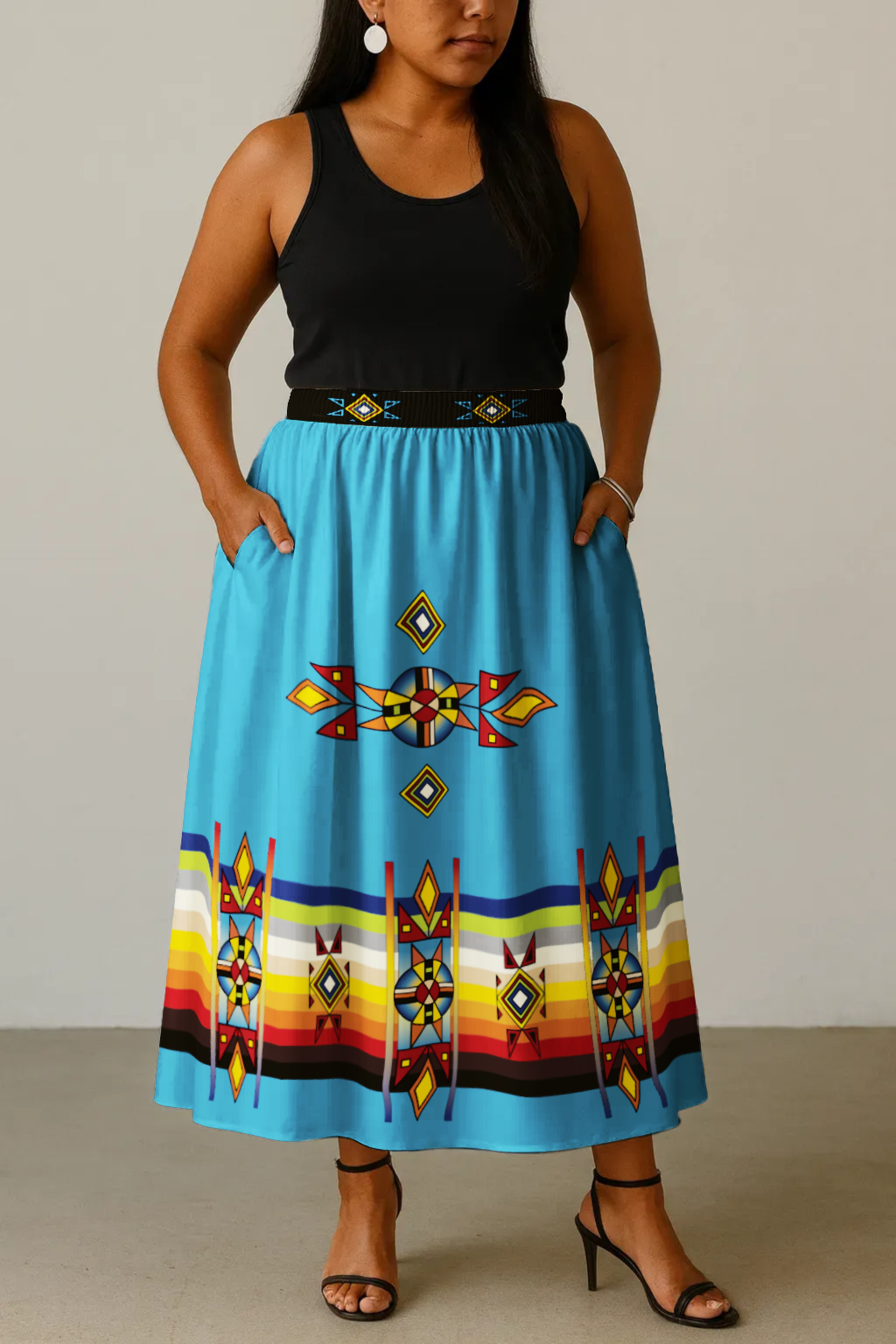 Sunset Pathways Geometric Skirt