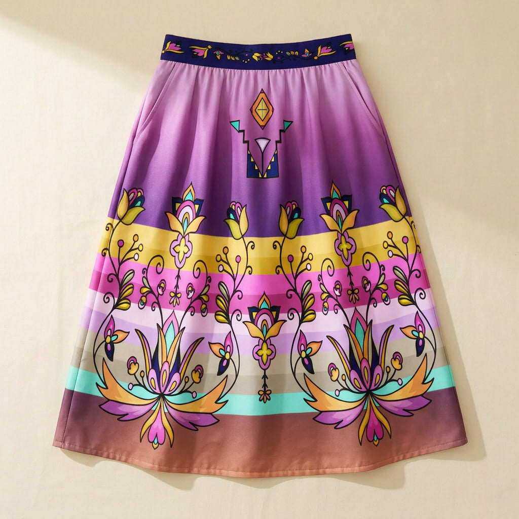Sweetgrass Emberlight 04 Elastic Waist Pocket Midi Skirt