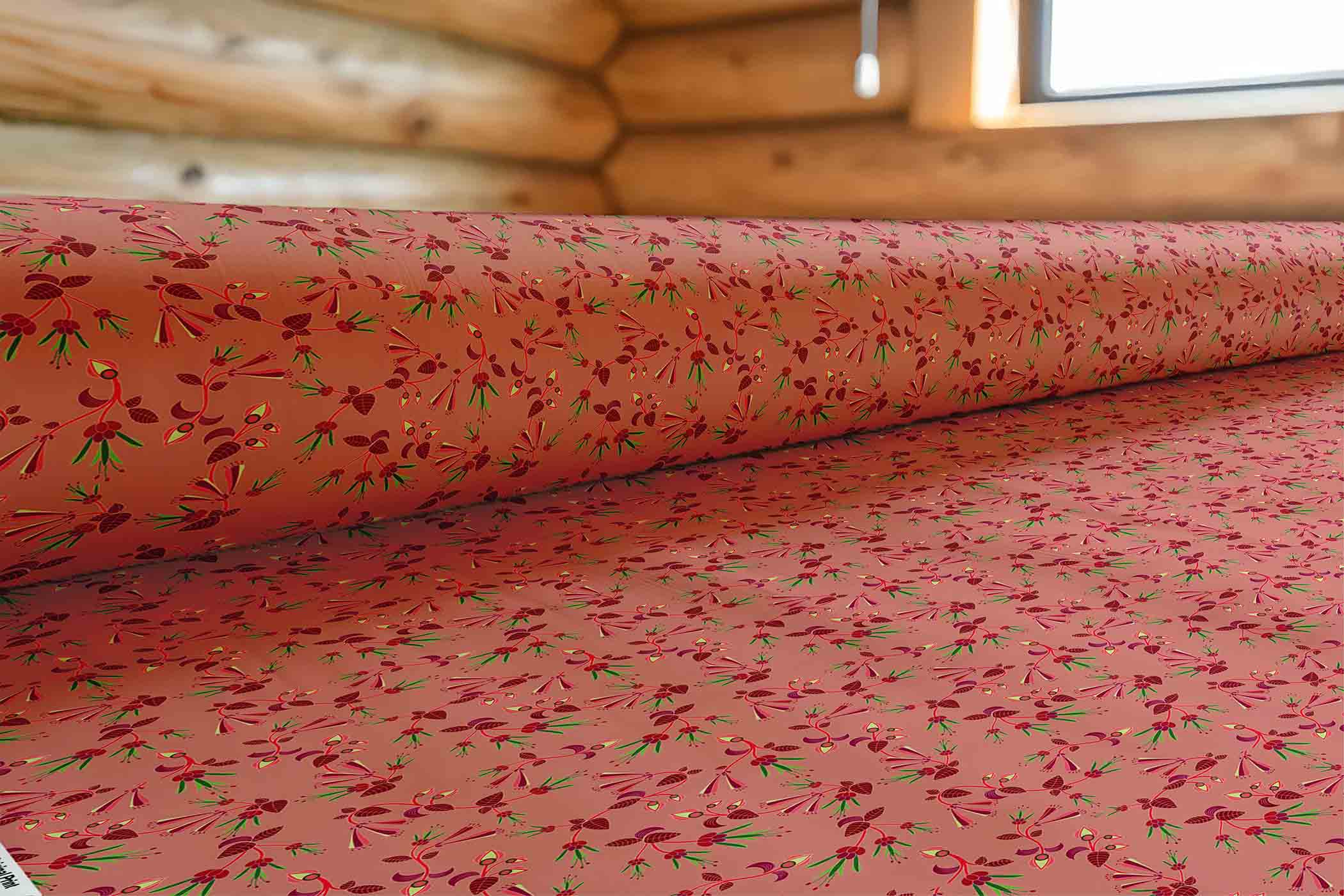 Swift Floral Peach Rouge Remix 42 inch Cotton Poplin Pre Order