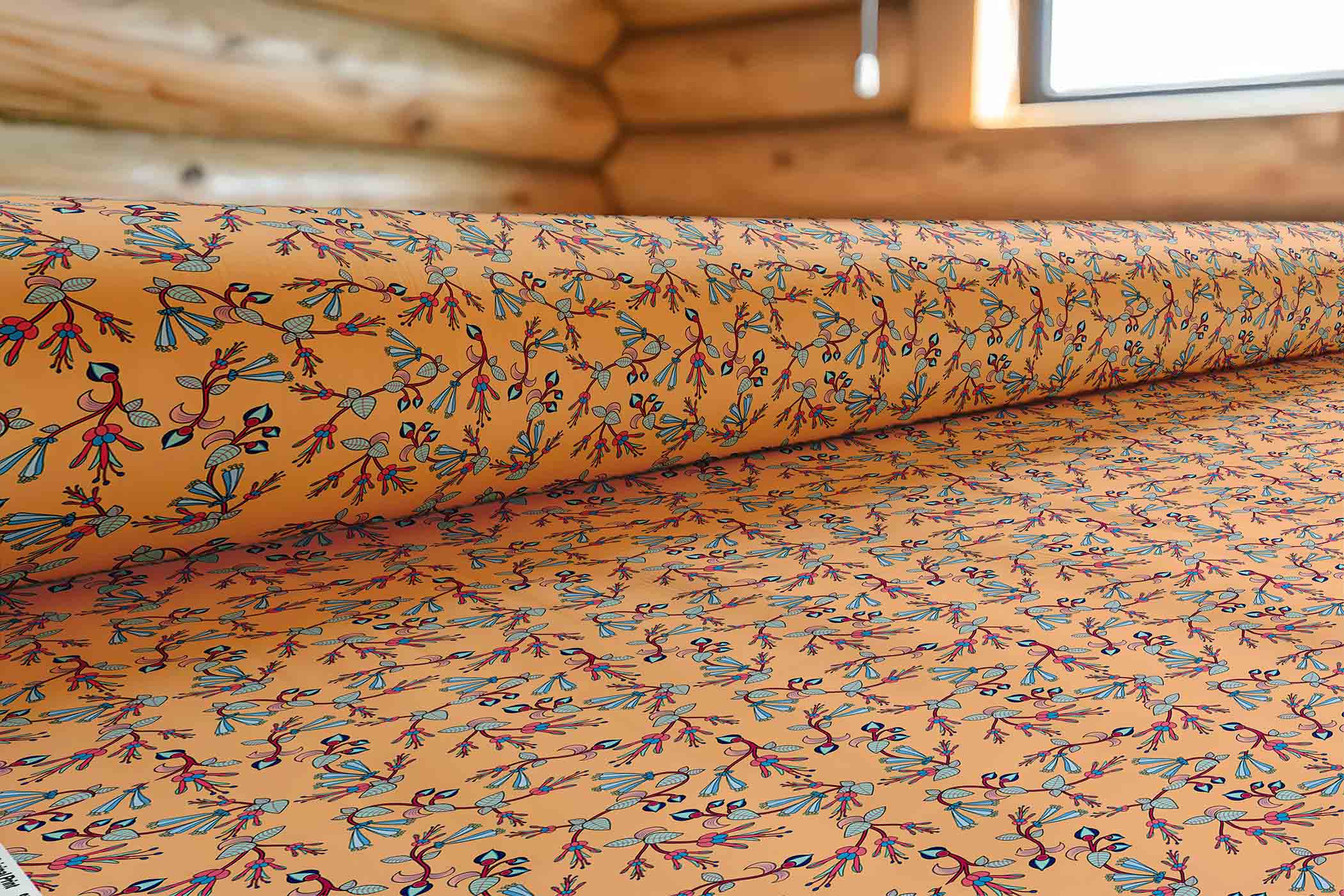 Swift Floral Peach 42 Inch Cotton Poplin Pre Order