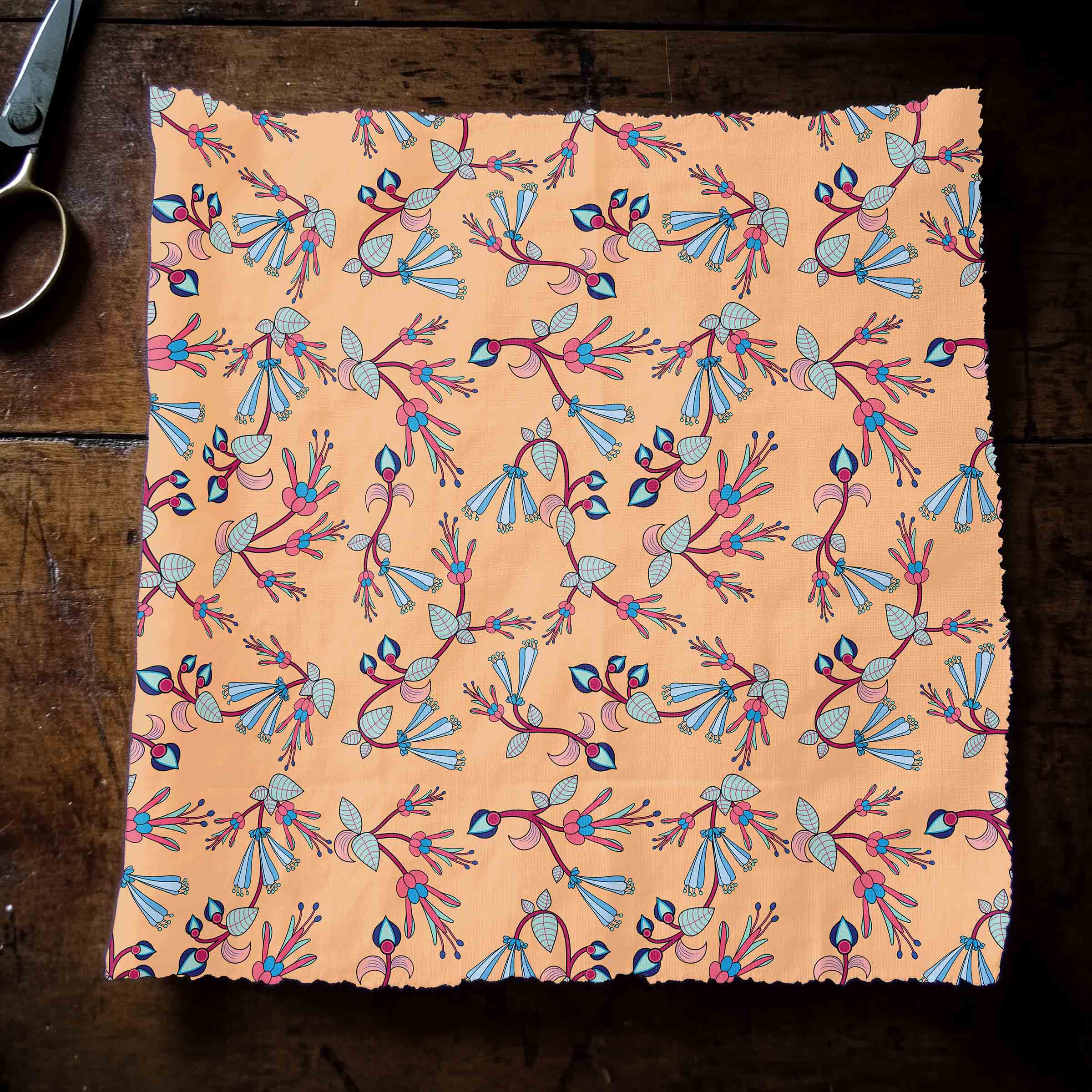Swift Floral Peach 42 Inch Cotton Poplin Pre Order