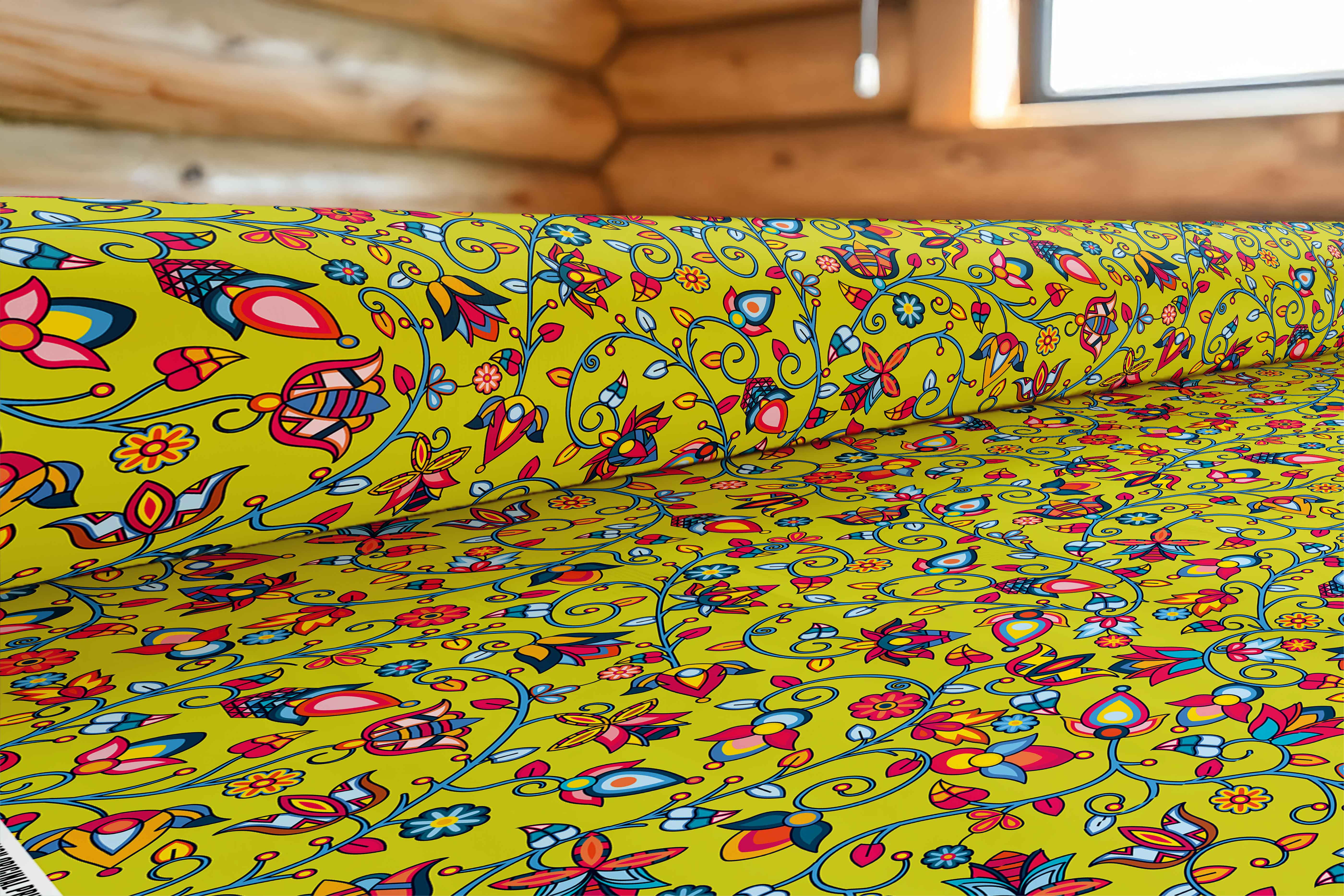 Thorny Path Yellow Grass 42 Inch Cotton Poplin Pre Order