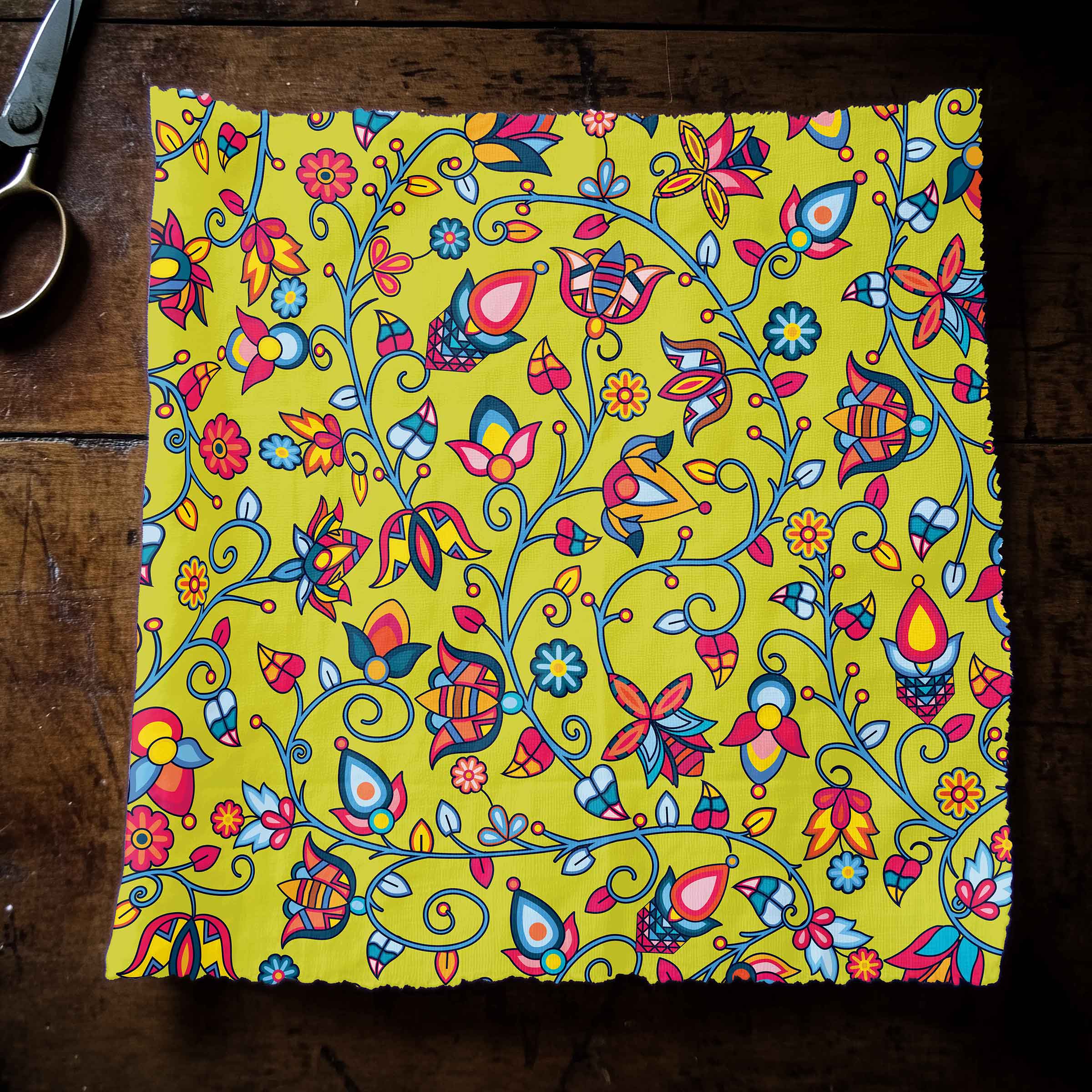 Thorny Path Yellow Grass 42 Inch Cotton Poplin Pre Order