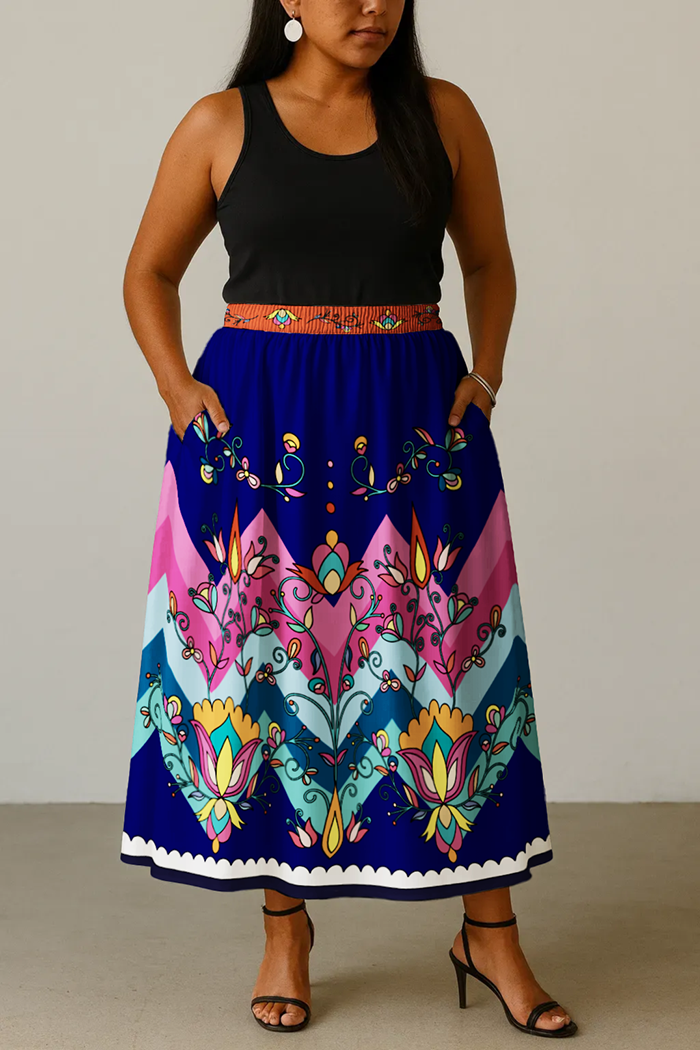 Thunder Mesa Petals Blue Skirt