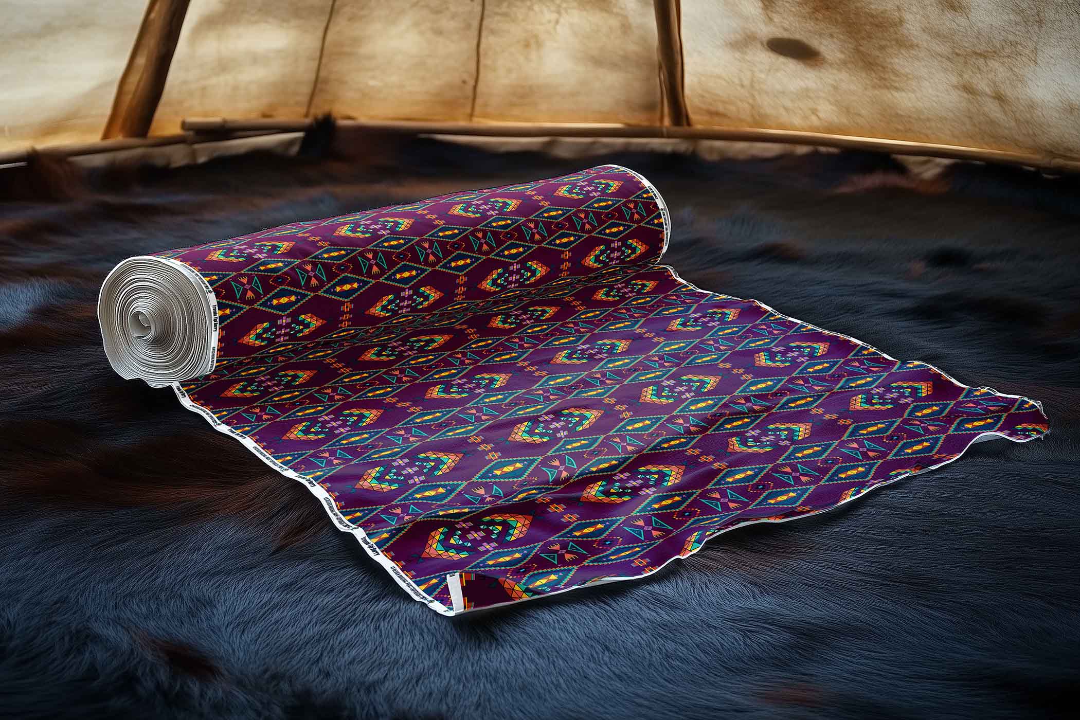 Travois Tipi Berry 42 Inch Cotton Poplin Pre Order