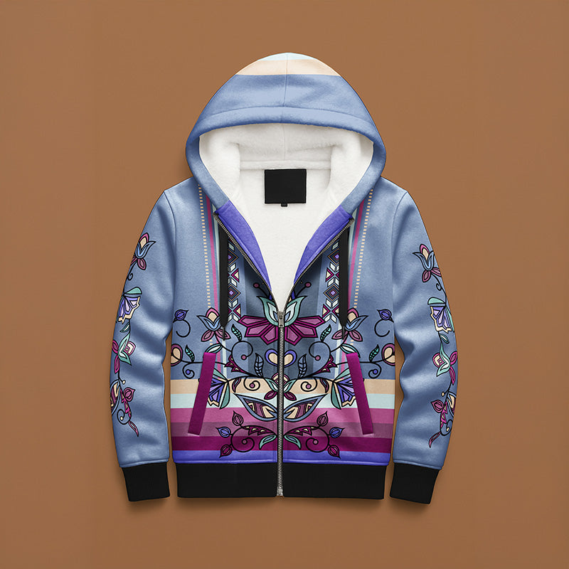 Moonlit Frost Women's Sherpa Hoodie