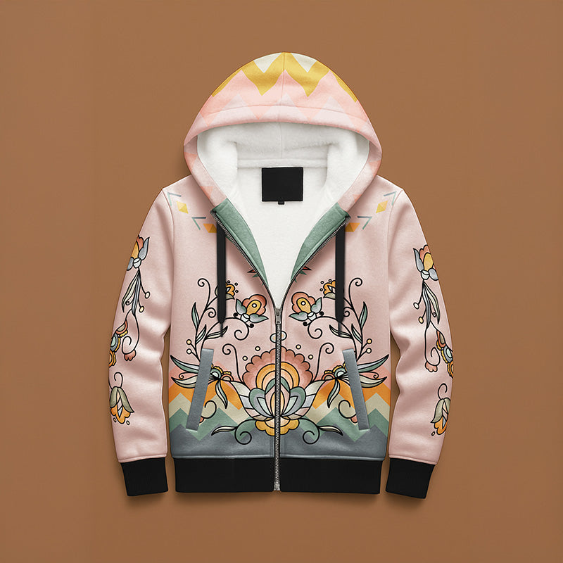 Falling Leaf Rising Bloom Women's Sherpa Hoodie