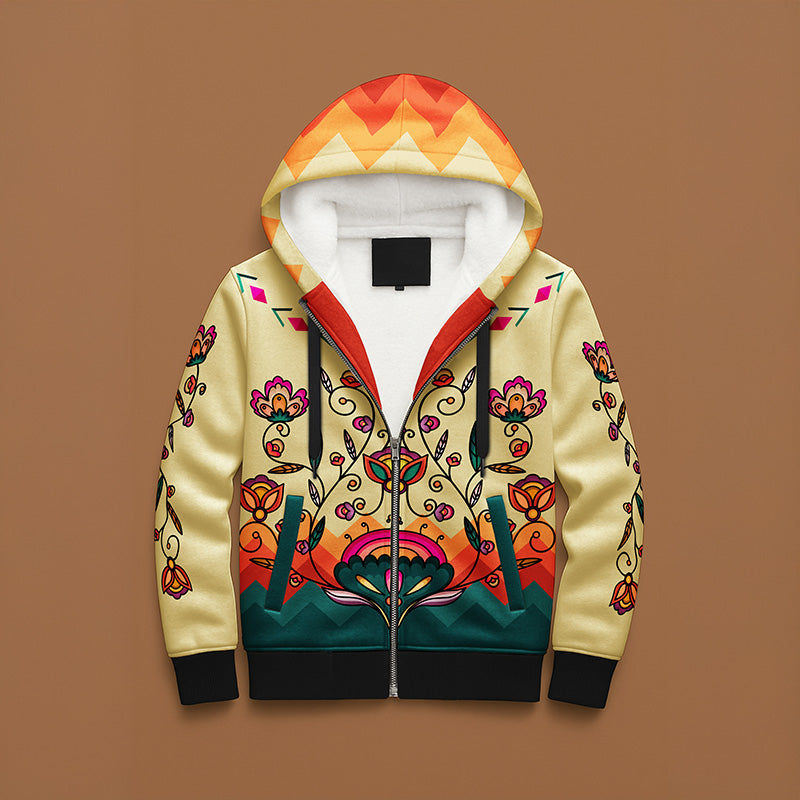 Maple Shine Ribbon Rose Women's Sherpa Hoodie