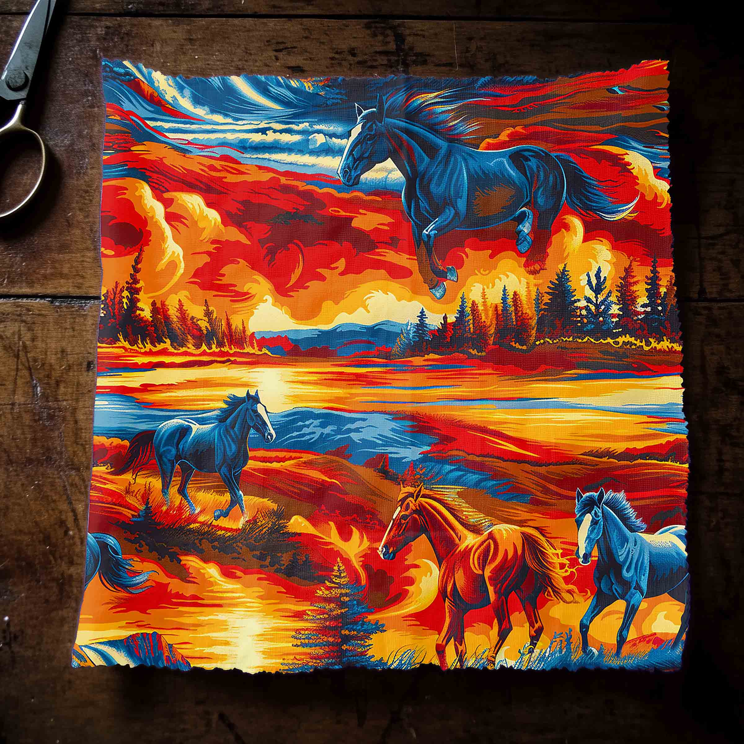 Wilds Horses 2 42 Inch Cotton Poplin Pre Order