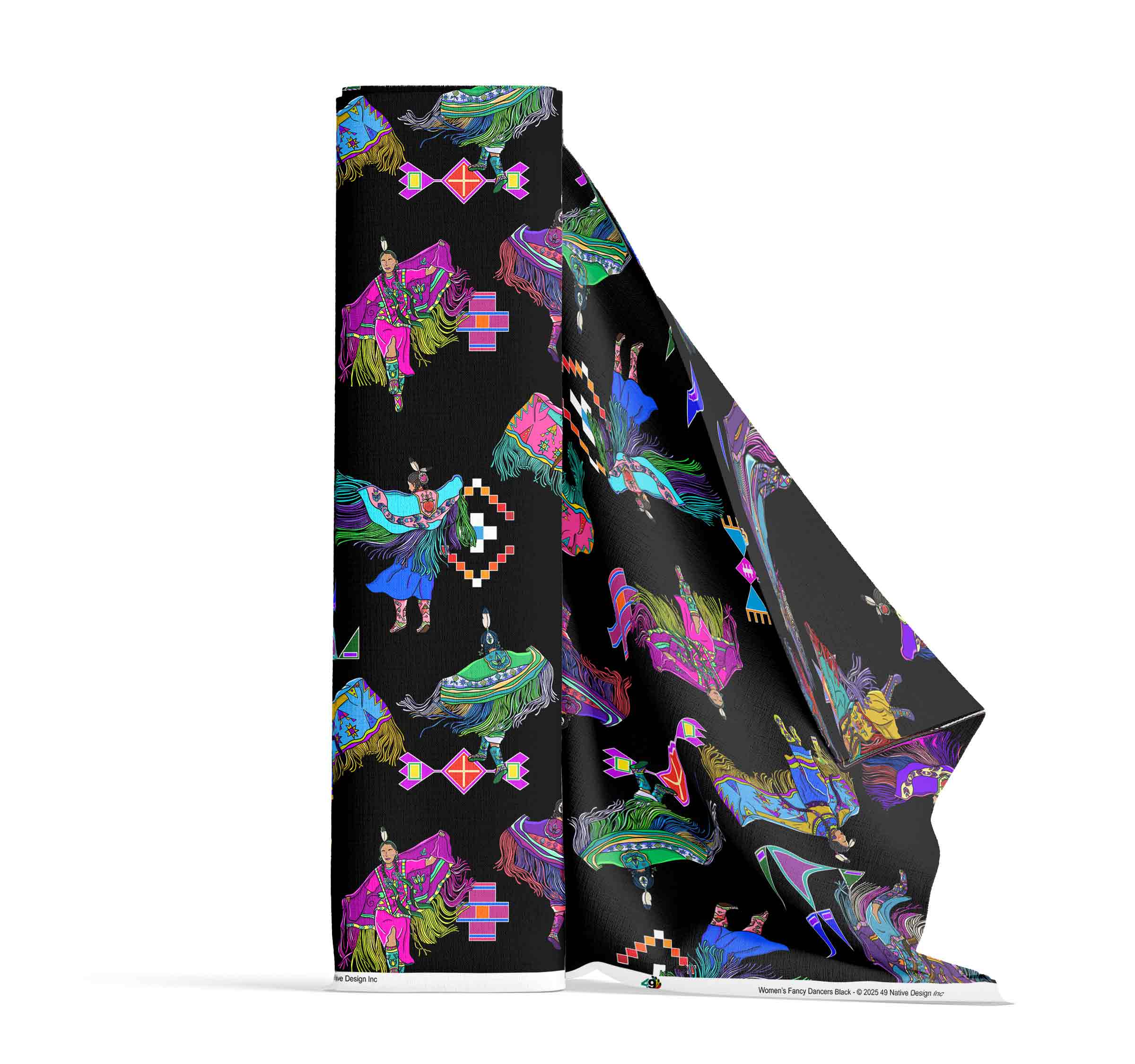 Women's Fancy Dancers Black Large 42 Inch Cotton Poplin Pre Order