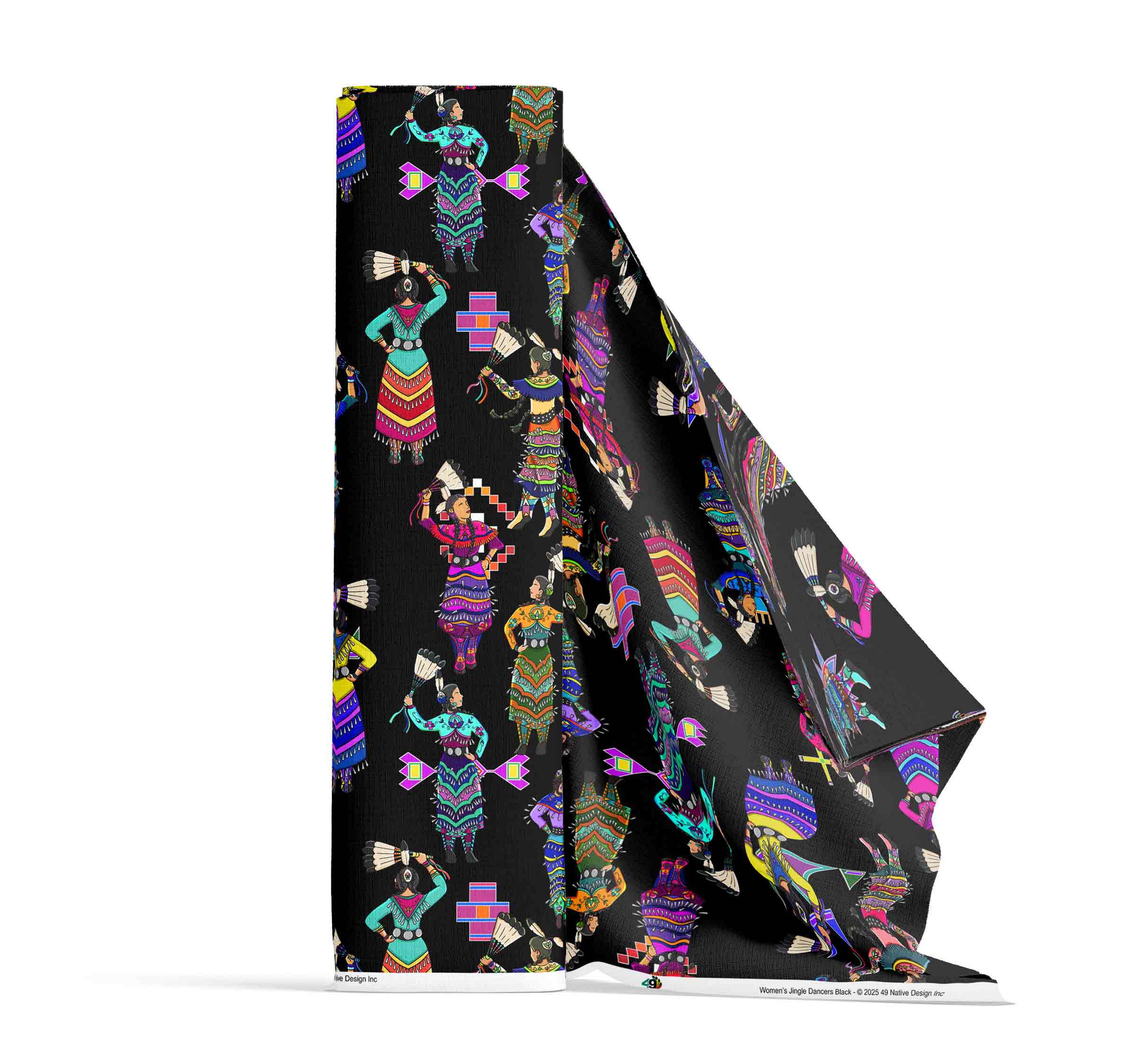 Women's Jingle Dancers Black Large 42 Inch Cotton Poplin Pre Order