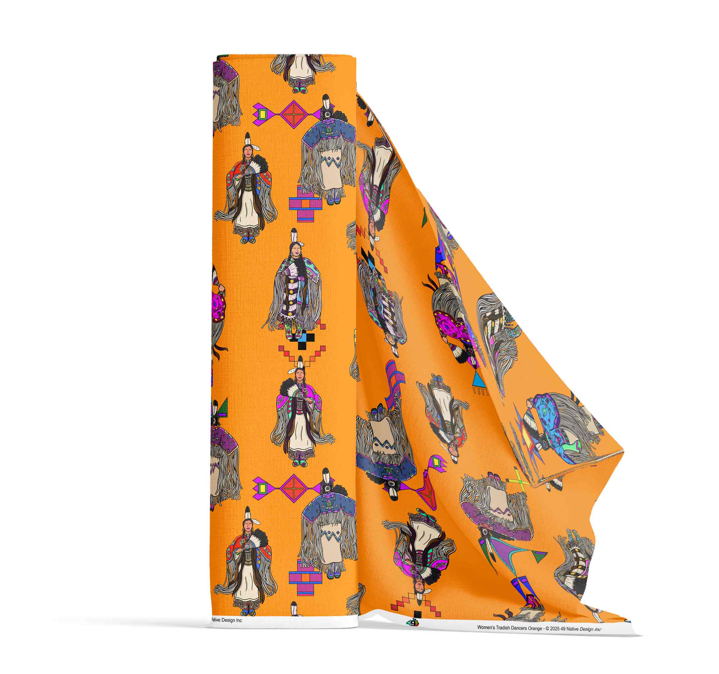 Women's Tradish Dancers Orange Large 42 Inch Cotton Poplin Pre Order