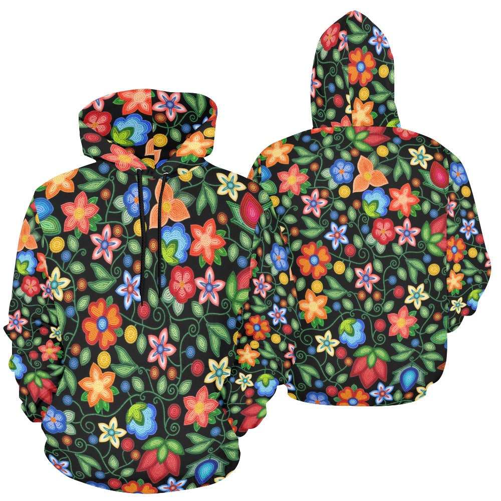 Morning Harmony Black All Over Print Hoodie for Women (USA Size)