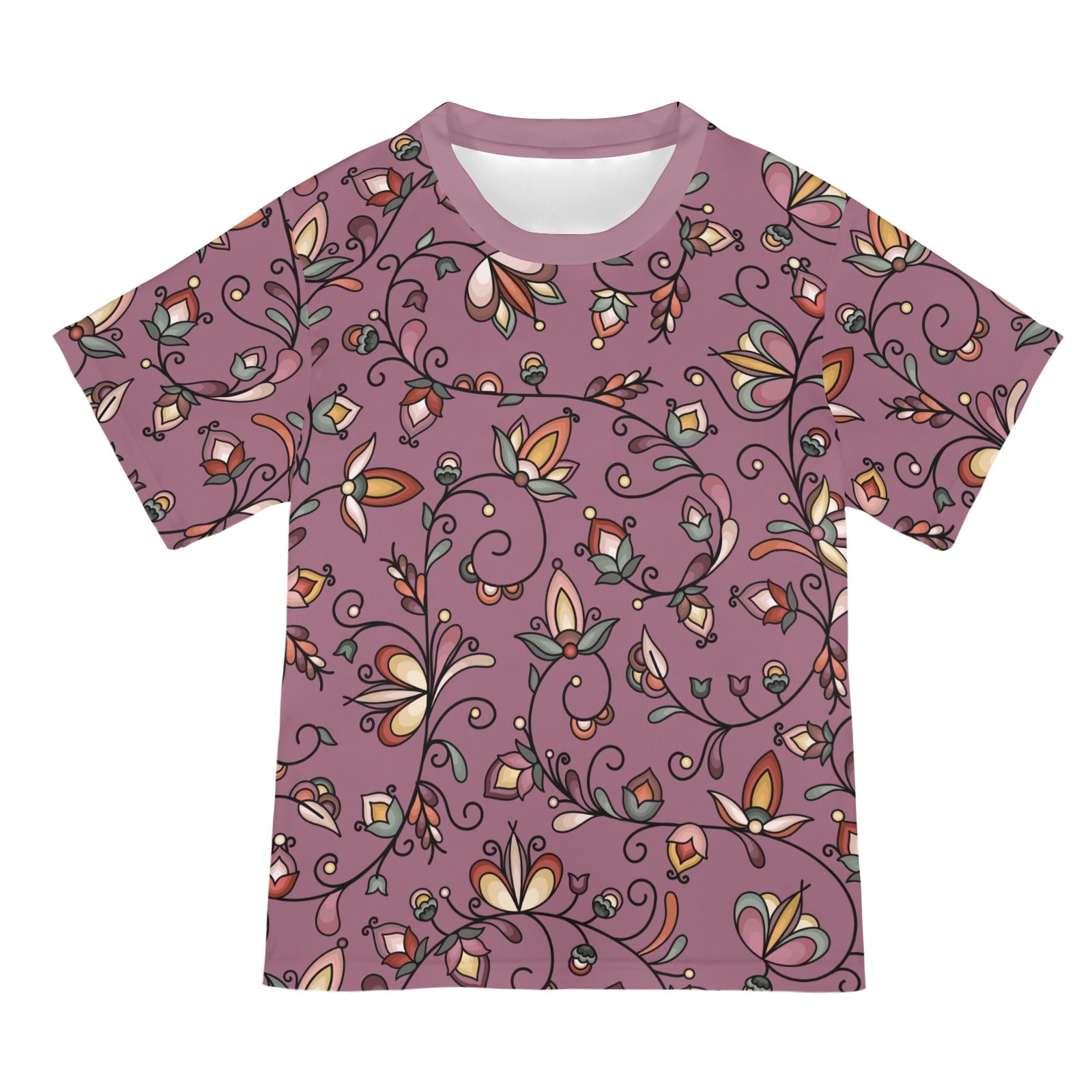 Burnt Sky Petals Magenta T-shirt for Women