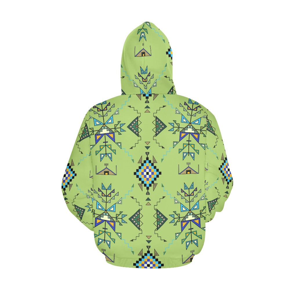 Bear Shield Green Hoodie for Women (USA Size)