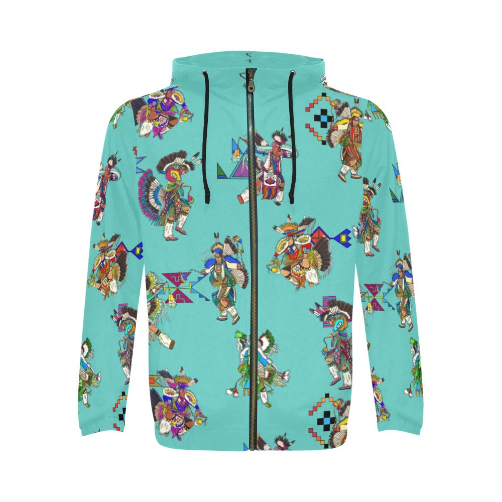 Men's Fancy Dancers Eggshell Blue Men's Zipper Hoodie